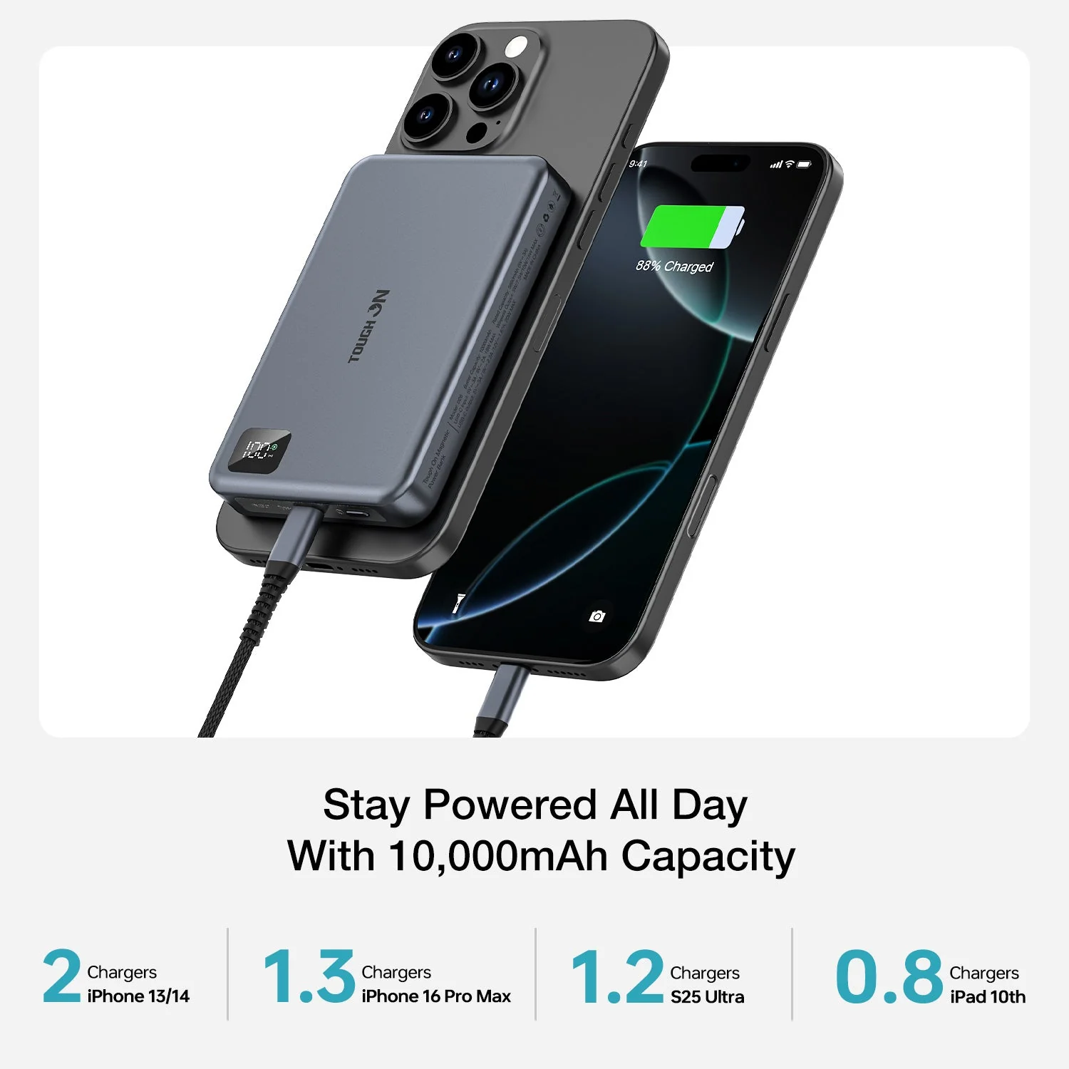 2 Pack Tough On 10000mAh Magnetic Power Bank - Image 2