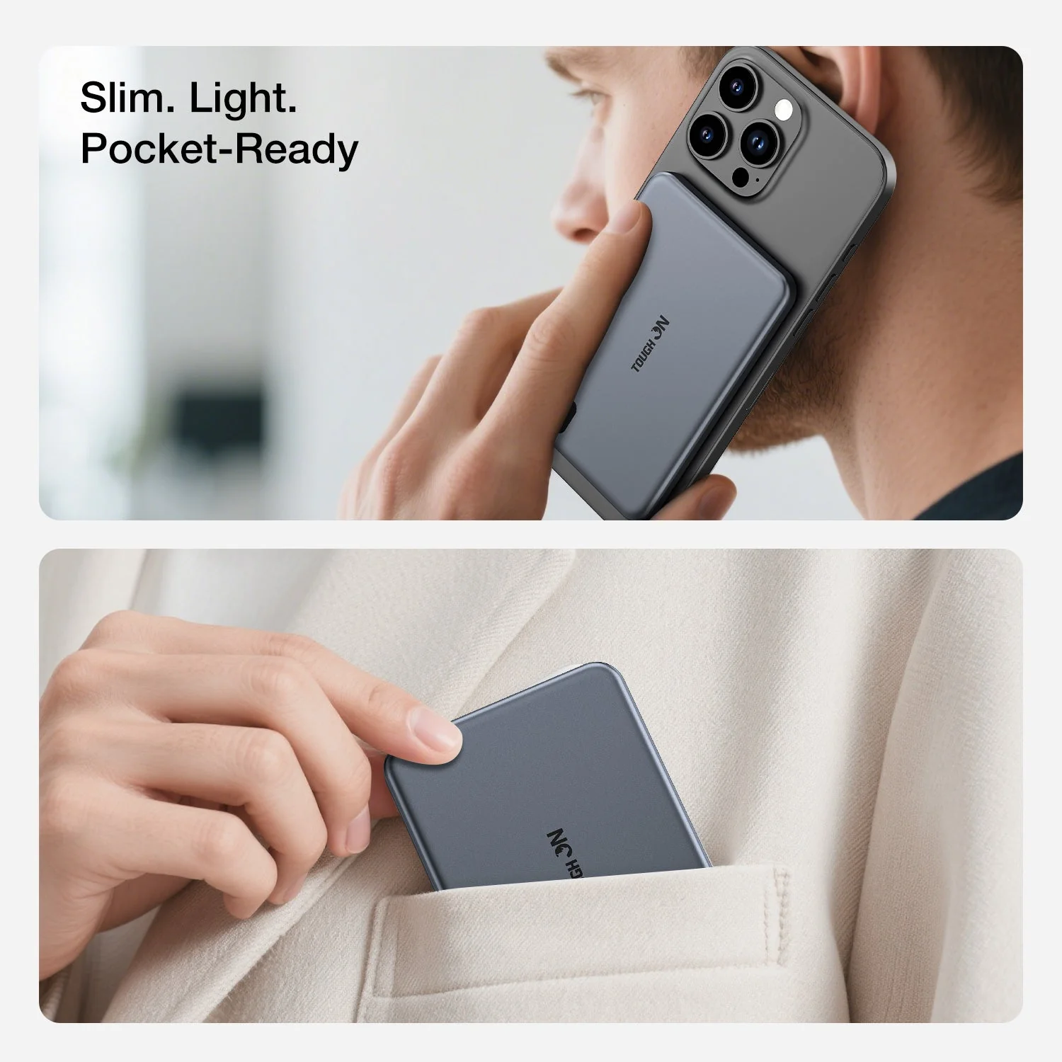 2 Pack Tough On 5000mAh Ultra Slim Magnetic Power Bank - Image 4