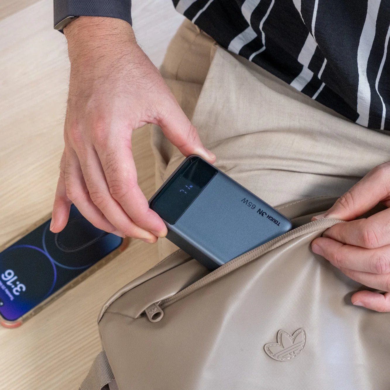 Tough On 65W 20000mAh Power Bank Built-in USB-C Cable - Image 4