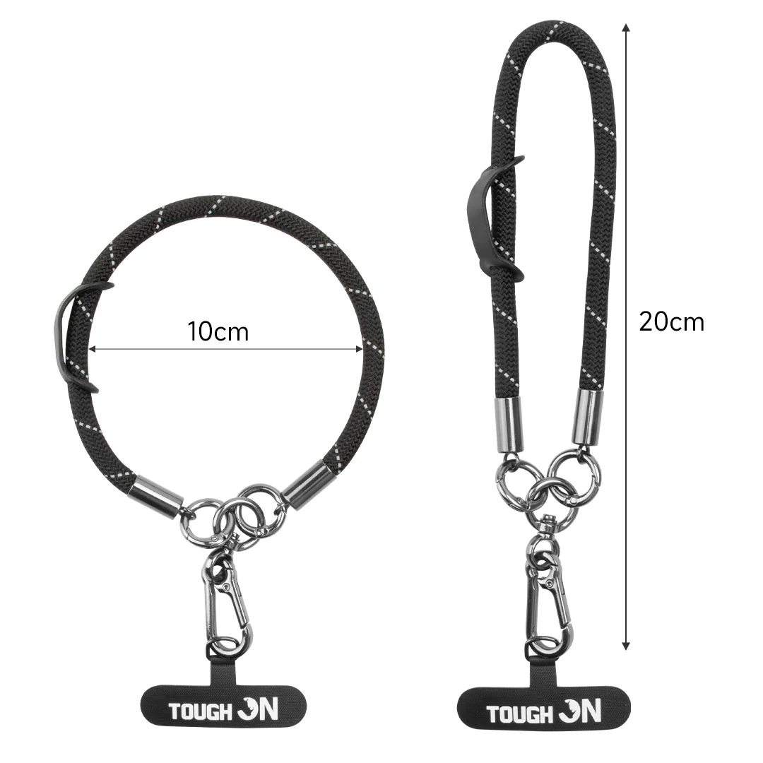 Tough On Rope Phone Wristlet Strap with Card Black - Image 4