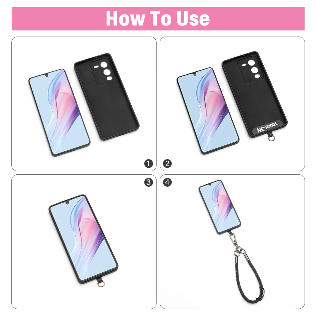 Tough On Rope Phone Wristlet Strap with Card Black - Image 5