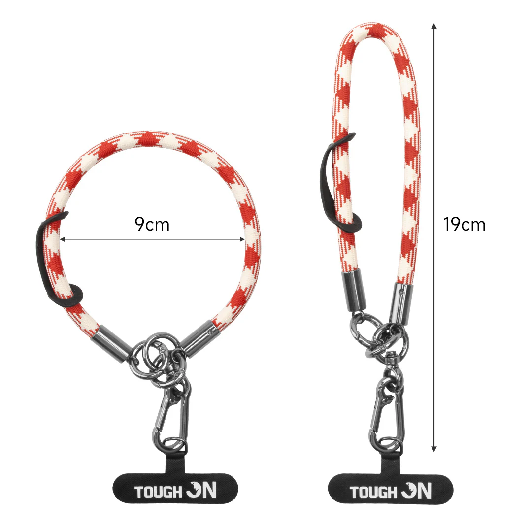 Tough On Rope Phone Wristlet Strap with Card Red - Image 4