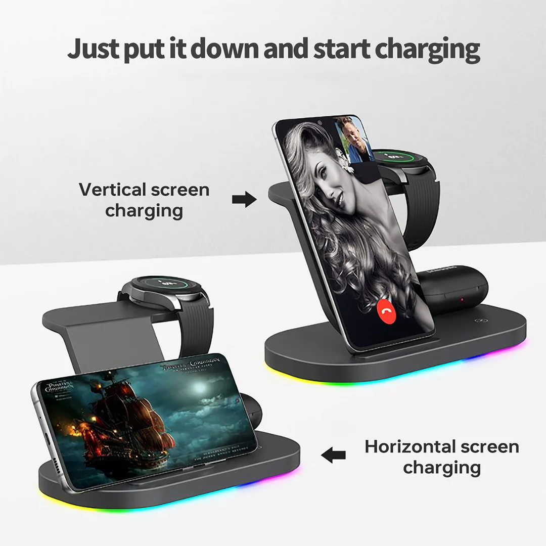 3 in 1 Wireless Charging Stand for Samsung Android Devices - Image 7