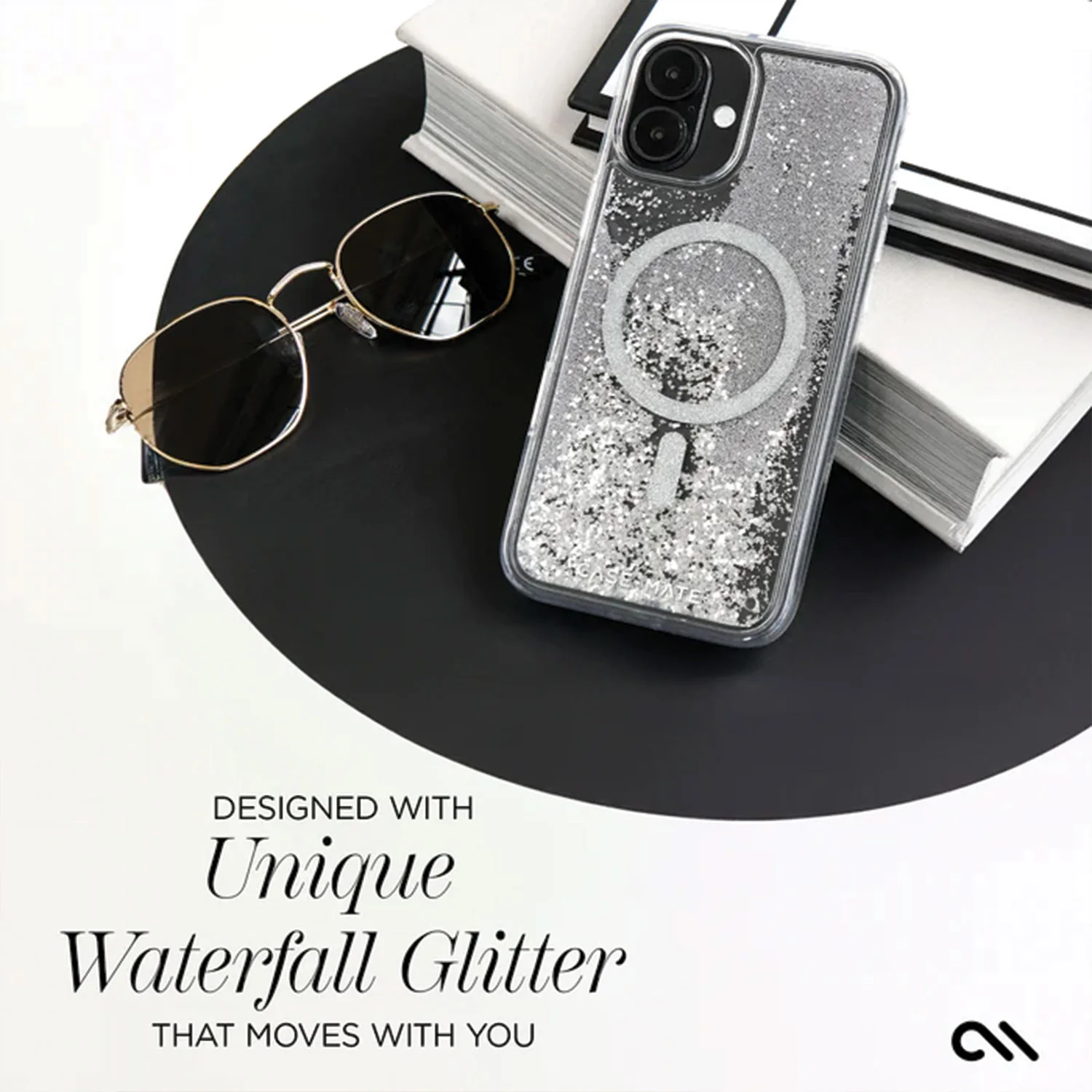 Case-Mate iPhone 16 Case Waterfall Silver with MagSafe - Image 6