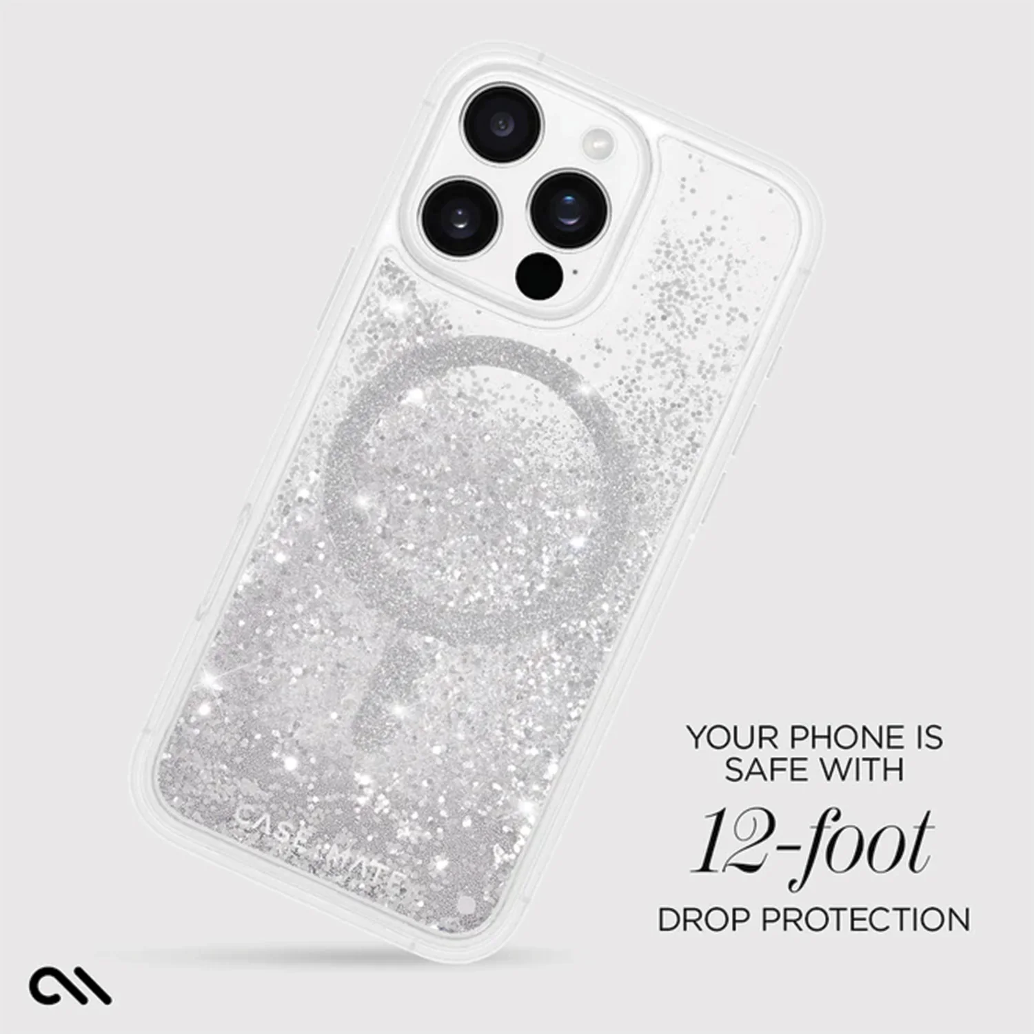 Case-Mate iPhone 16 Pro Case Waterfall Silver with MagSafe - Image 3