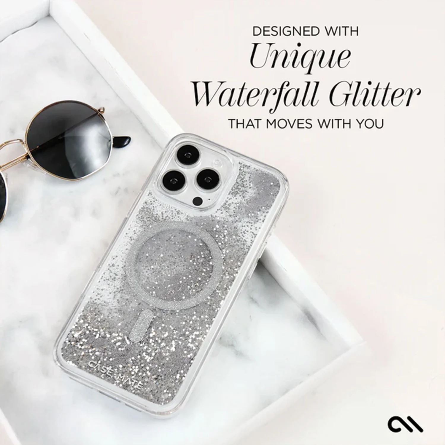 Case-Mate iPhone 16 Pro Case Waterfall Silver with MagSafe - Image 5