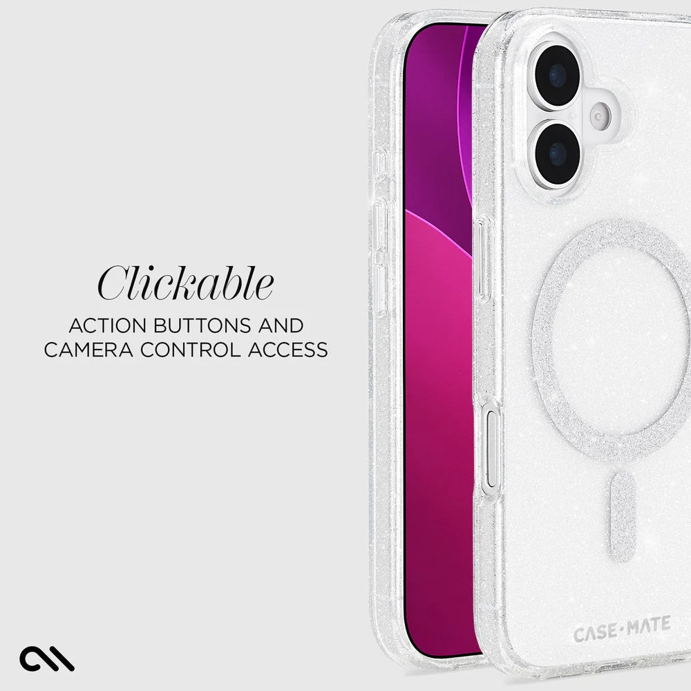 Case-Mate Sheer Twinkle Silver MagSafe Case for iPhone 17 Series - Image 13