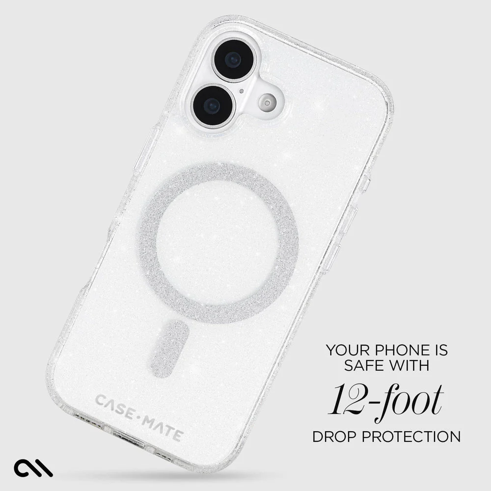 Case-Mate Sheer Twinkle Silver MagSafe Case for iPhone 17 Series - Image 14