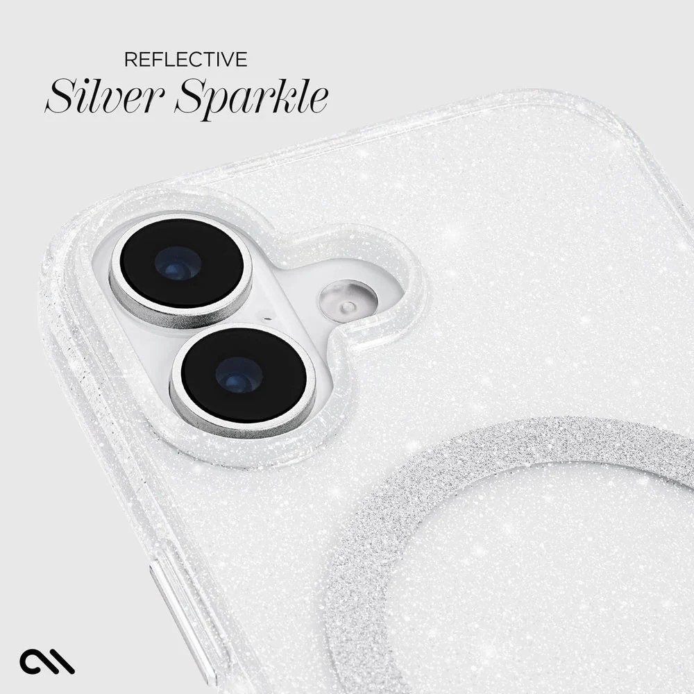 Case-Mate Sheer Twinkle Silver MagSafe Case for iPhone 17 Series - Image 15