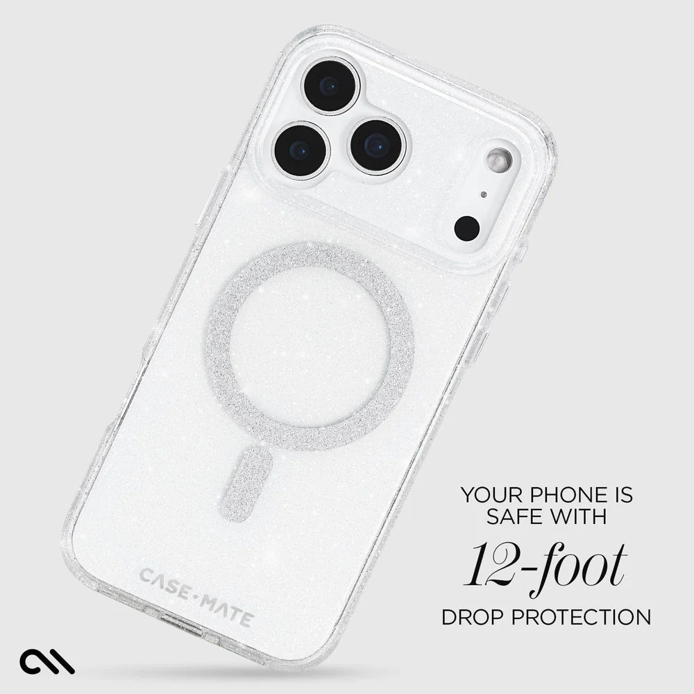 Case-Mate Sheer Twinkle Silver MagSafe Case for iPhone 17 Series - Image 2
