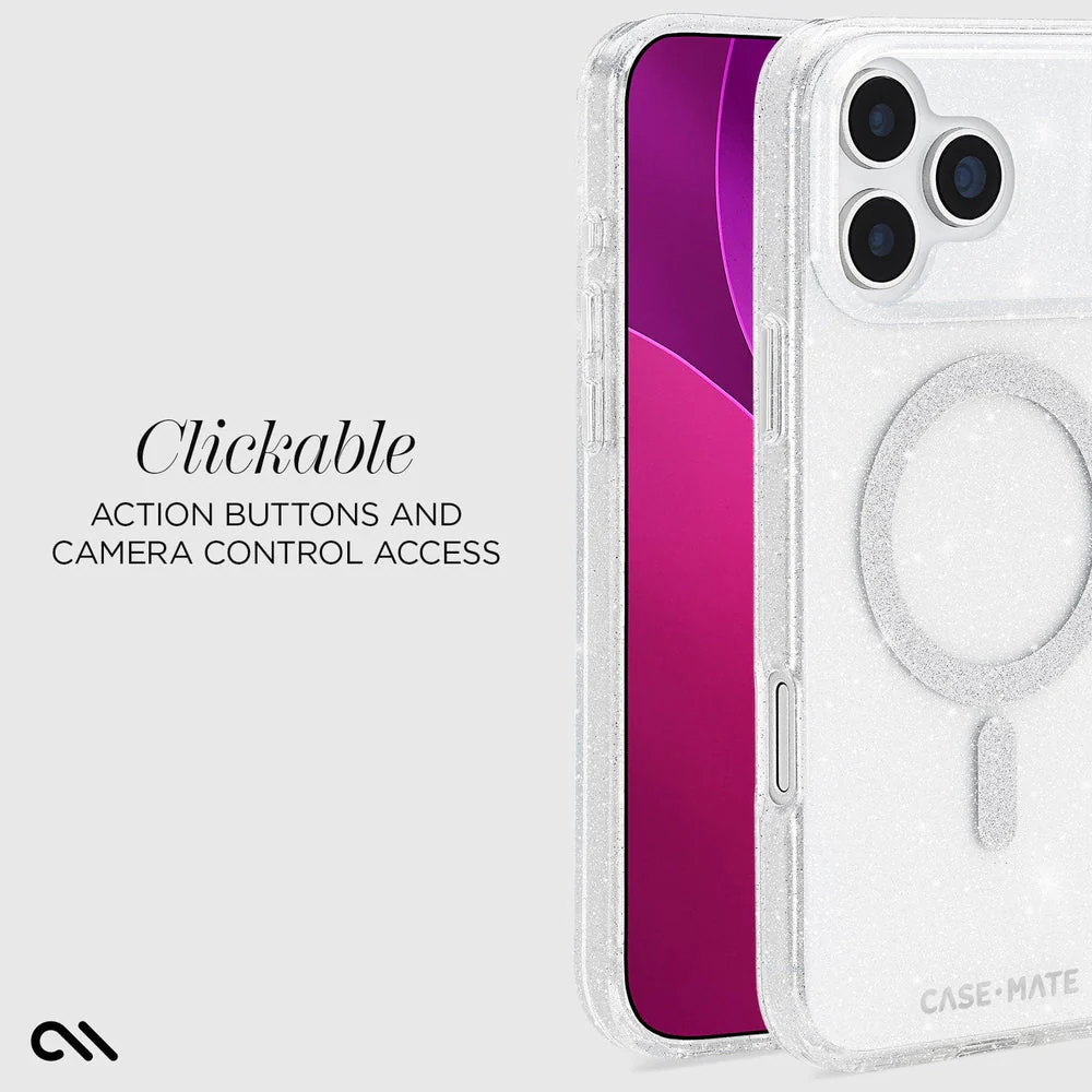 Case-Mate Sheer Twinkle Silver MagSafe Case for iPhone 17 Series - Image 3