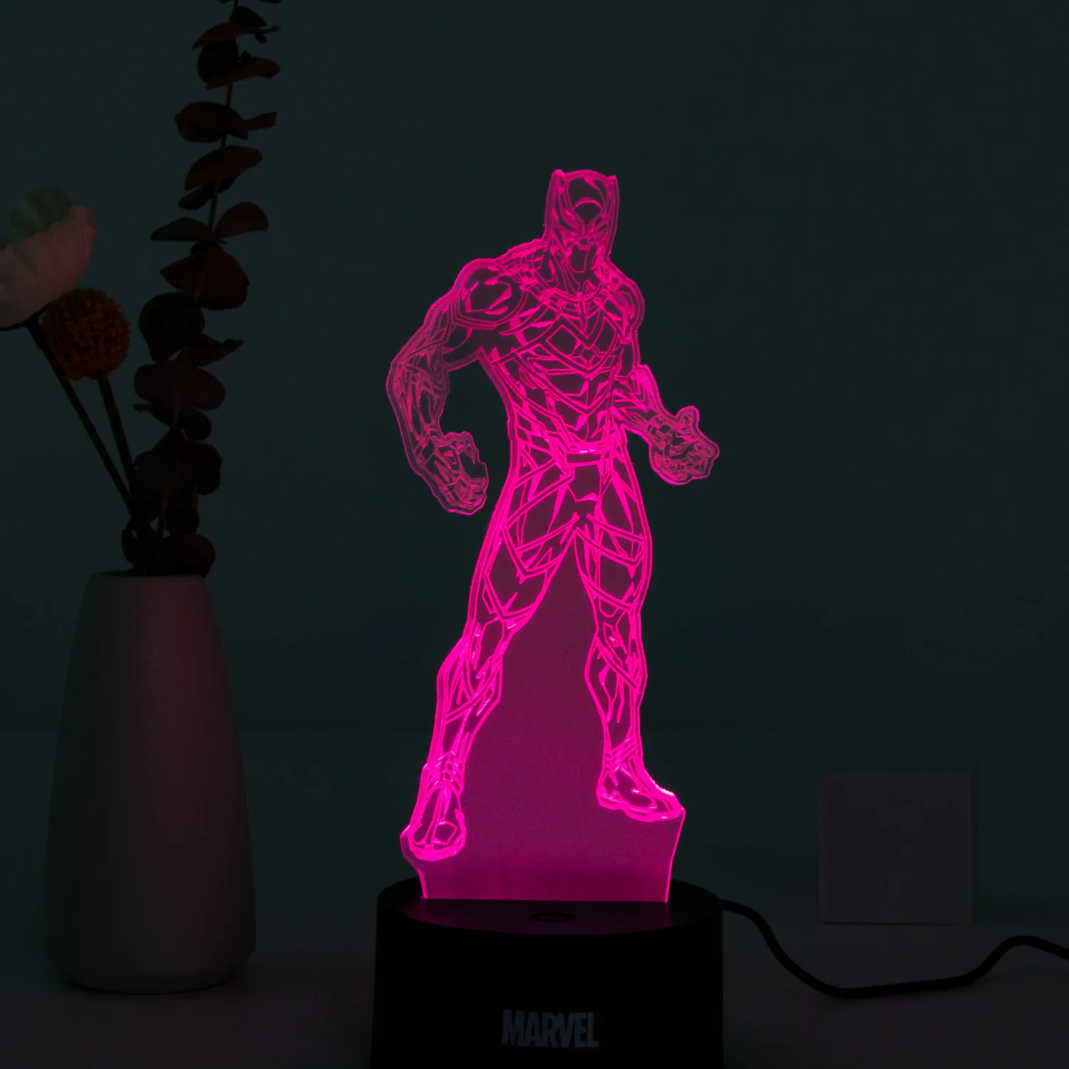 Marvel 3D RGB App Controlled USB LED Night Light Black Panther #2 - Image 4