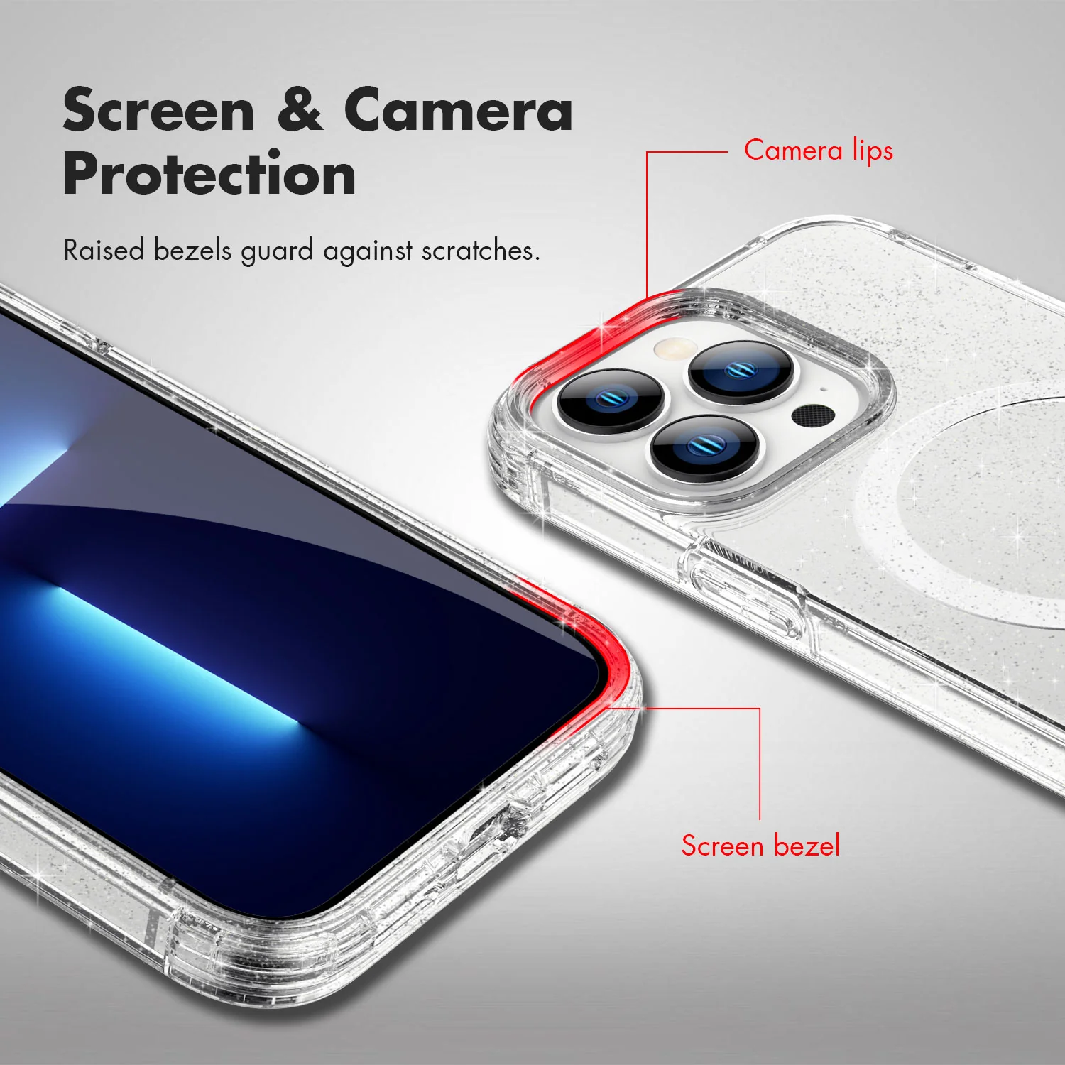 Tough On iPhone 13 Pro Case Glitter Stardust with Magsafe - Image 2