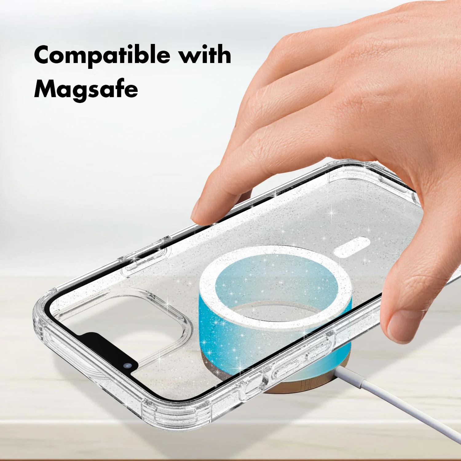 Tough On iPhone 13 Pro Case Glitter Stardust with Magsafe - Image 7