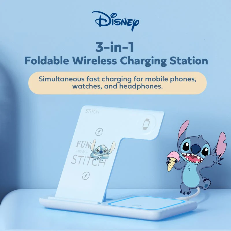 Disney 15W Wireless Charger 3 in 1 Foldable Wireless Charging - Image 4