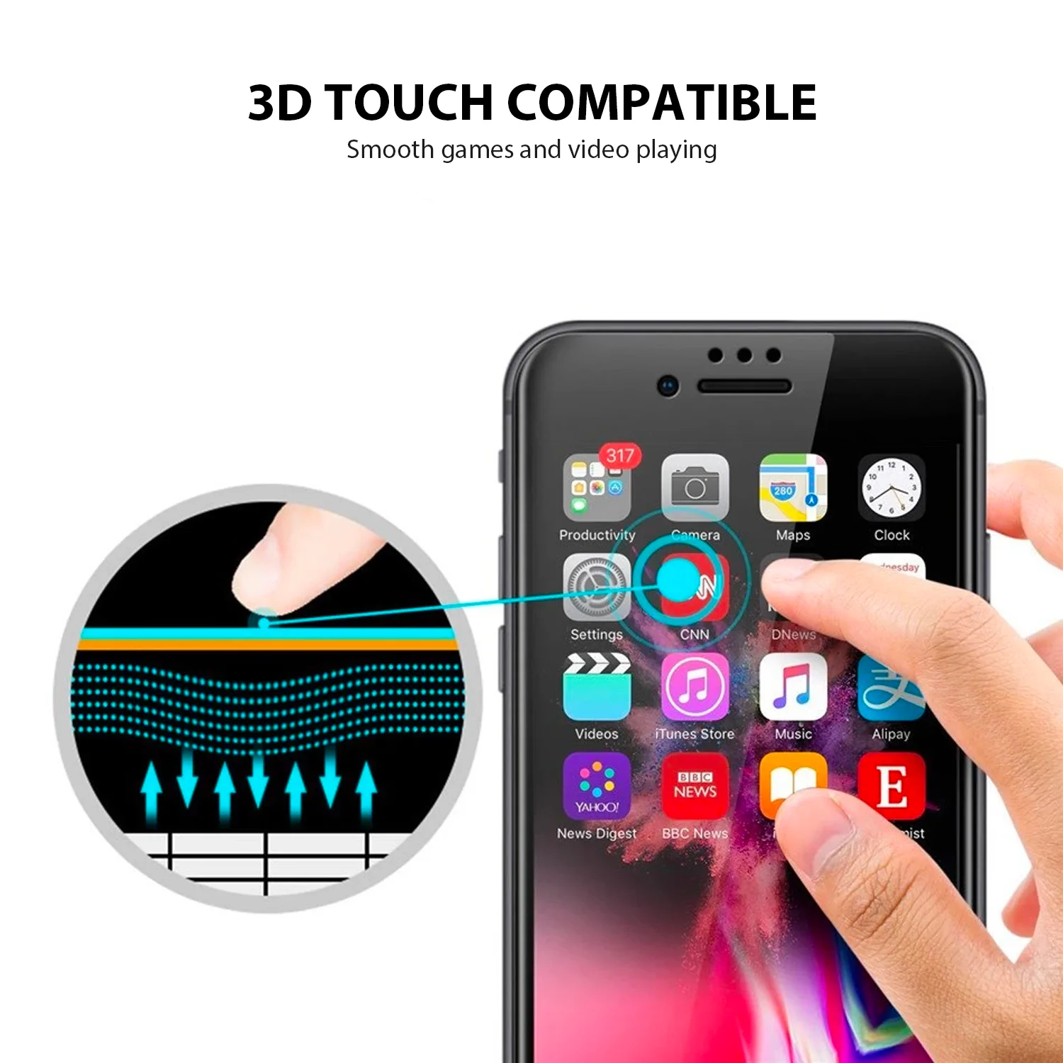 EFM iPhone 8 Plus & 7 Plus TT Sapphire Tempered Glass Screen Protector - Image 2