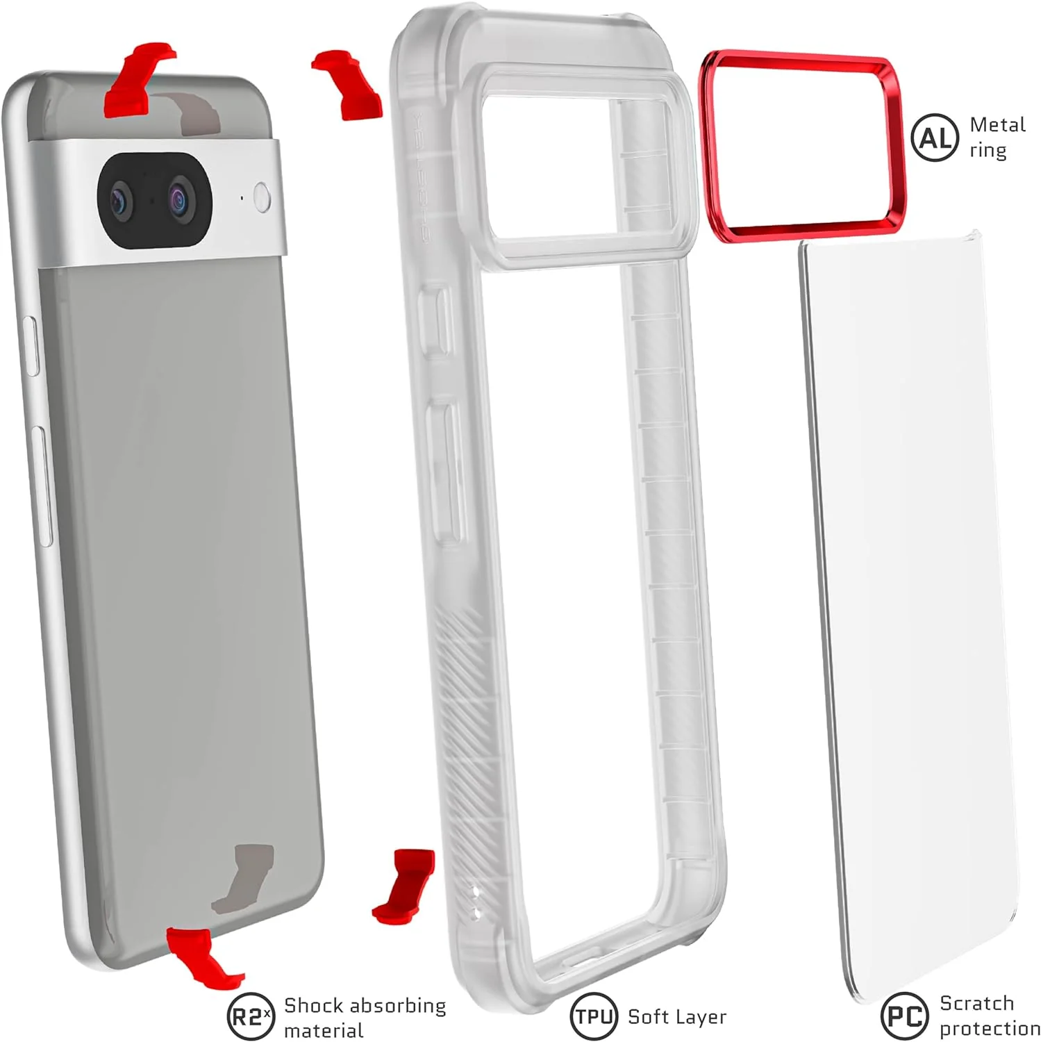 Ghostek Google Pixel 8 Covert Ultra-Thin Clear Case Clear - Image 4