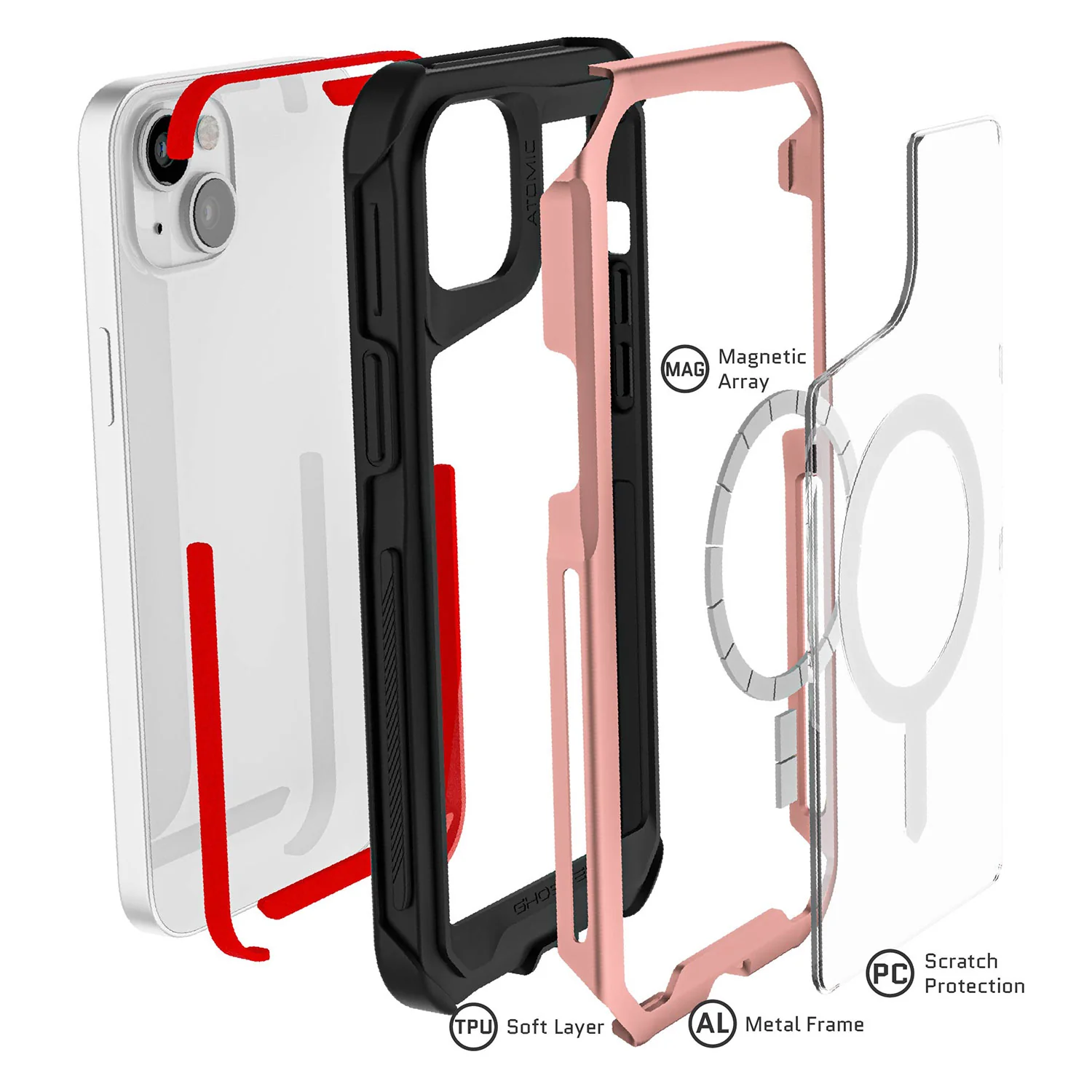 Ghostek iPhone 14 Plus Case Atomic Slim with Magsafe Pink - Image 5