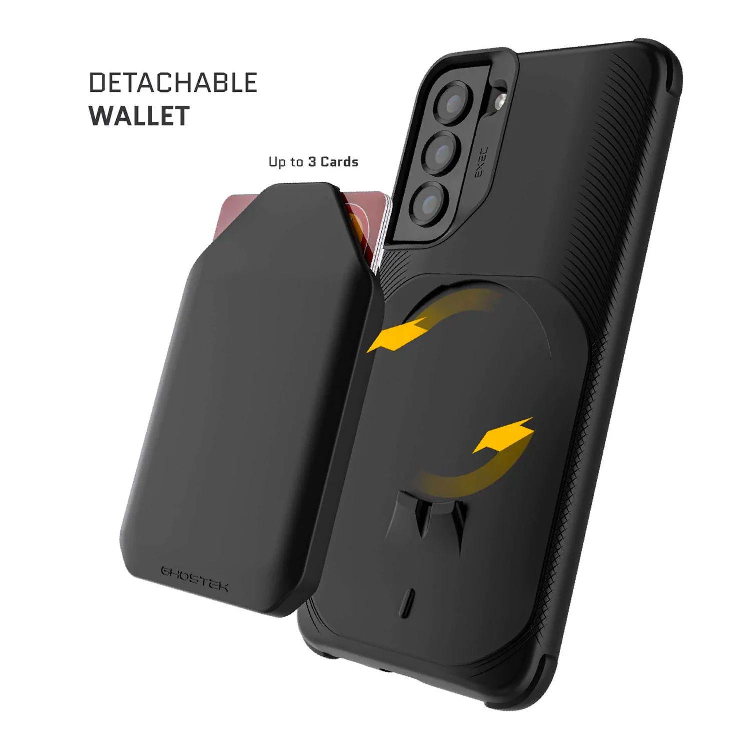 Ghostek Samsung Galaxy S22 Plus Case EXEC 5 Magnetic Wallet with Card Holder Black - Image 7