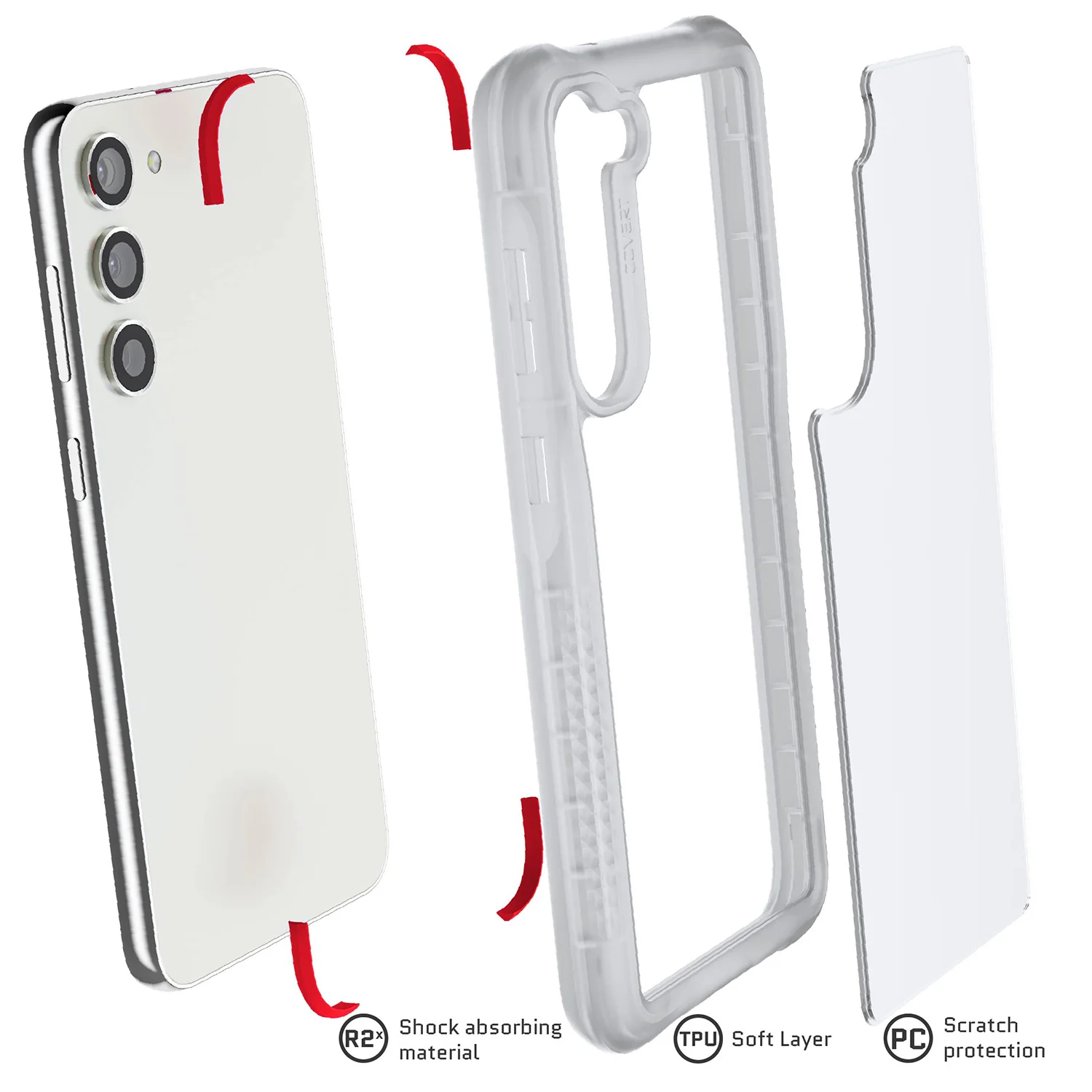 Ghostek Samsung Galaxy S23 Plus Case Covert 6 Ultra-Thin Clear - Image 5
