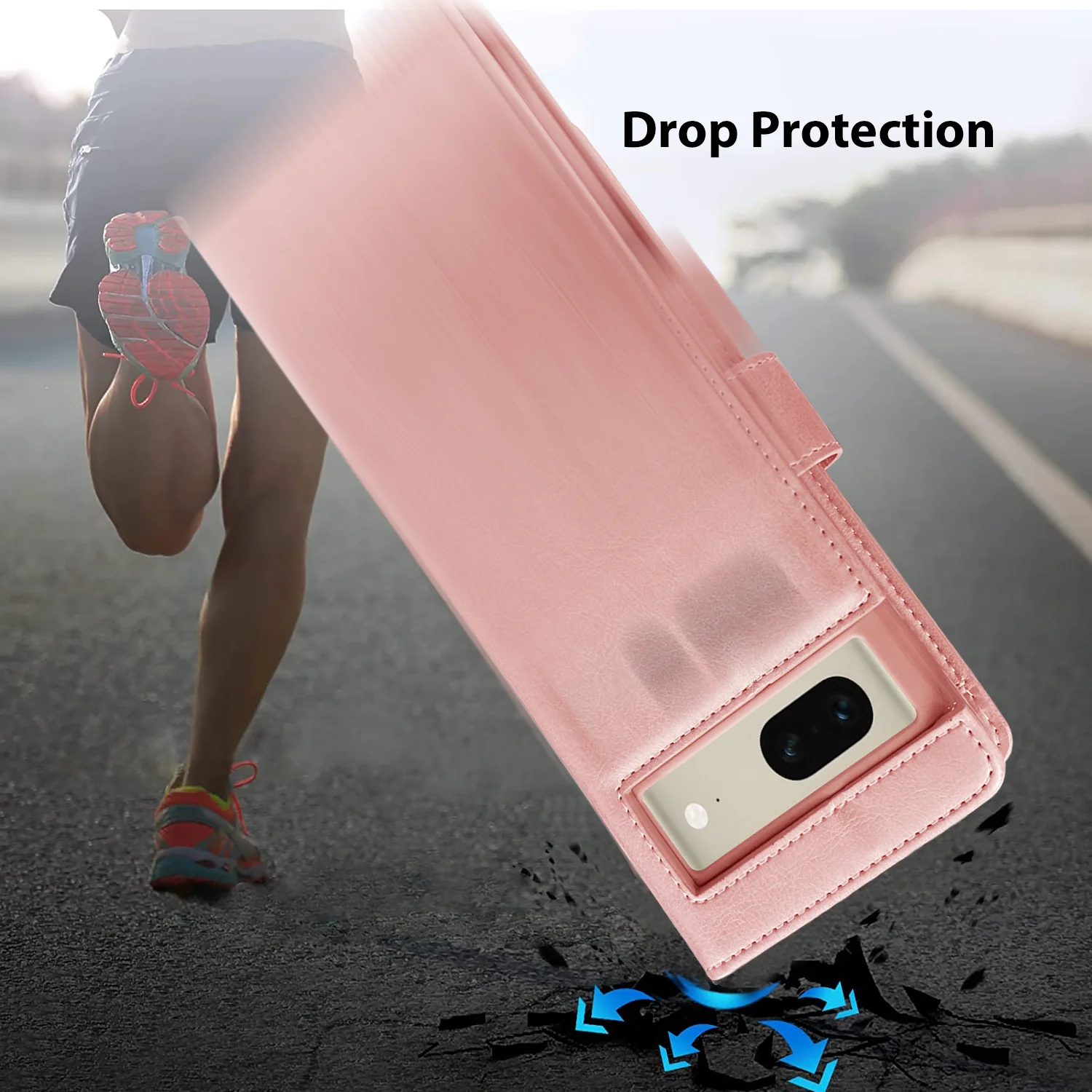 Hanman Google Pixel 7 Leather Case Rose Gold - Image 5