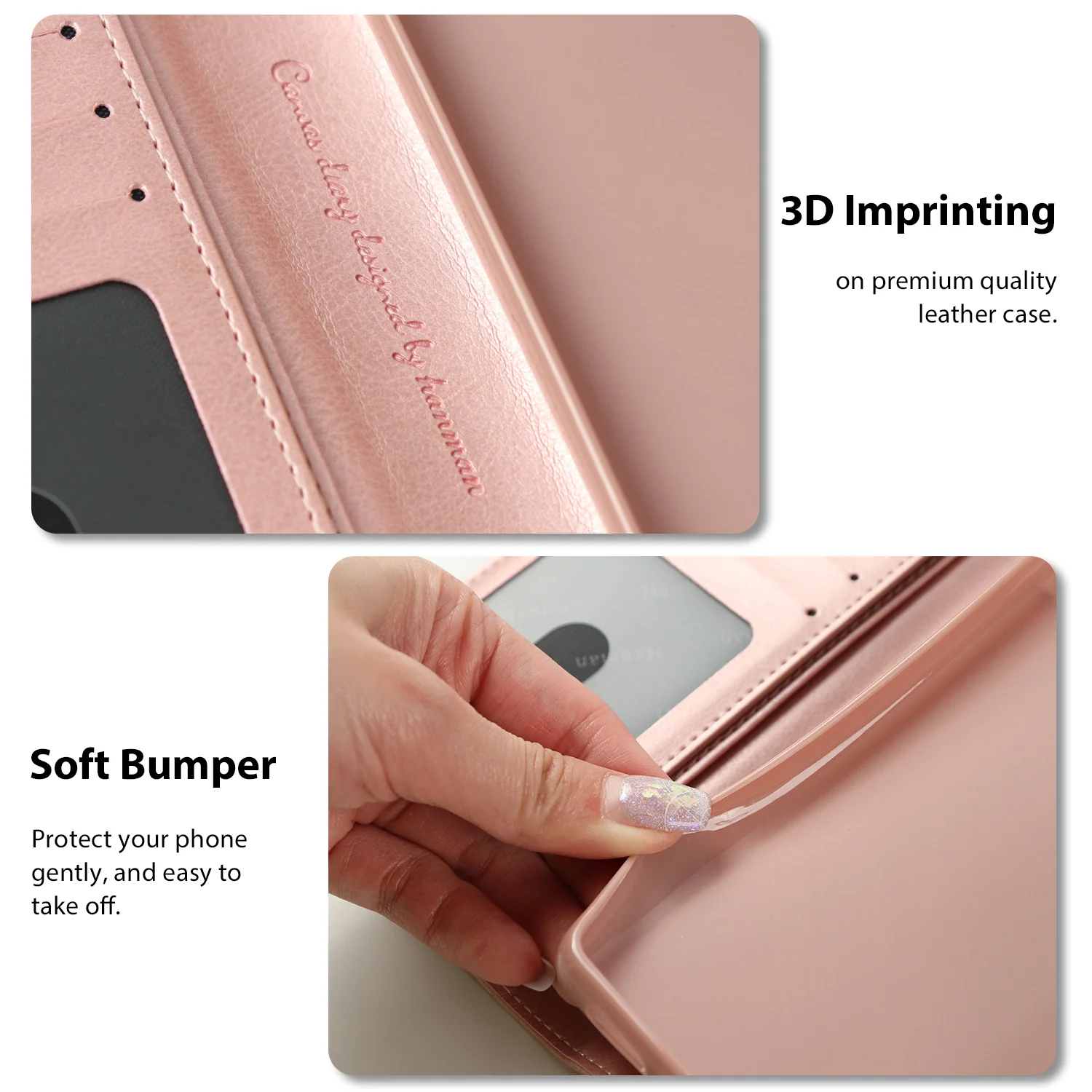 Hanman Google Pixel 7 Leather Case Rose Gold - Image 7