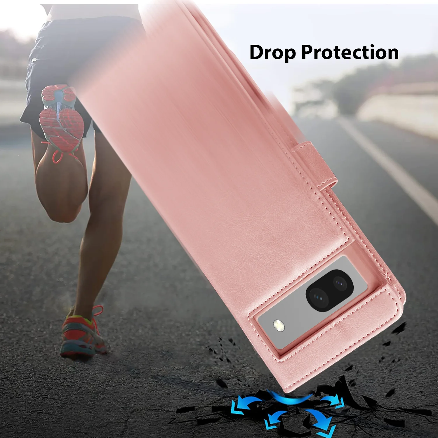 Hanman Google Pixel 7a Leather Case Rose Gold - Image 5