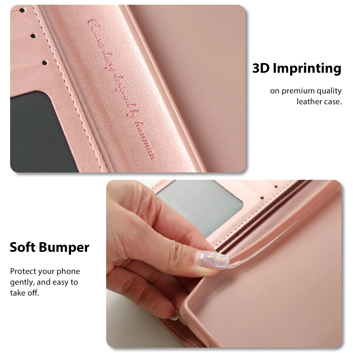 Hanman Google Pixel 7a Leather Case Rose Gold - Image 7
