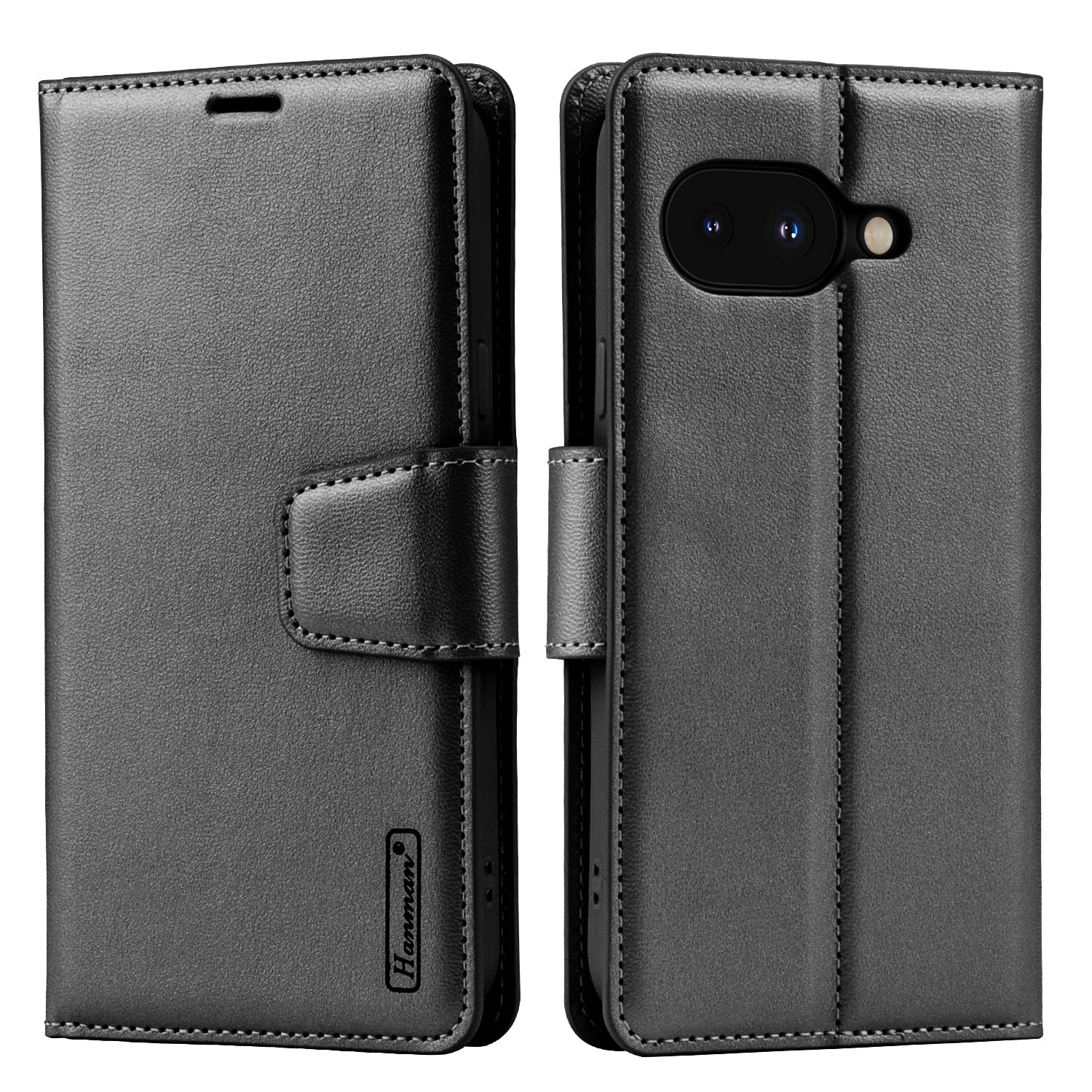 Hanman Google Pixel 9a Flip Wallet Leather Case Black