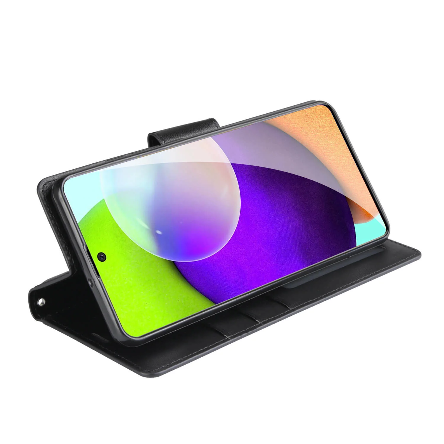 Hanman Samsung Galaxy A52s / A52 Leather Case Wallet Black - Image 3