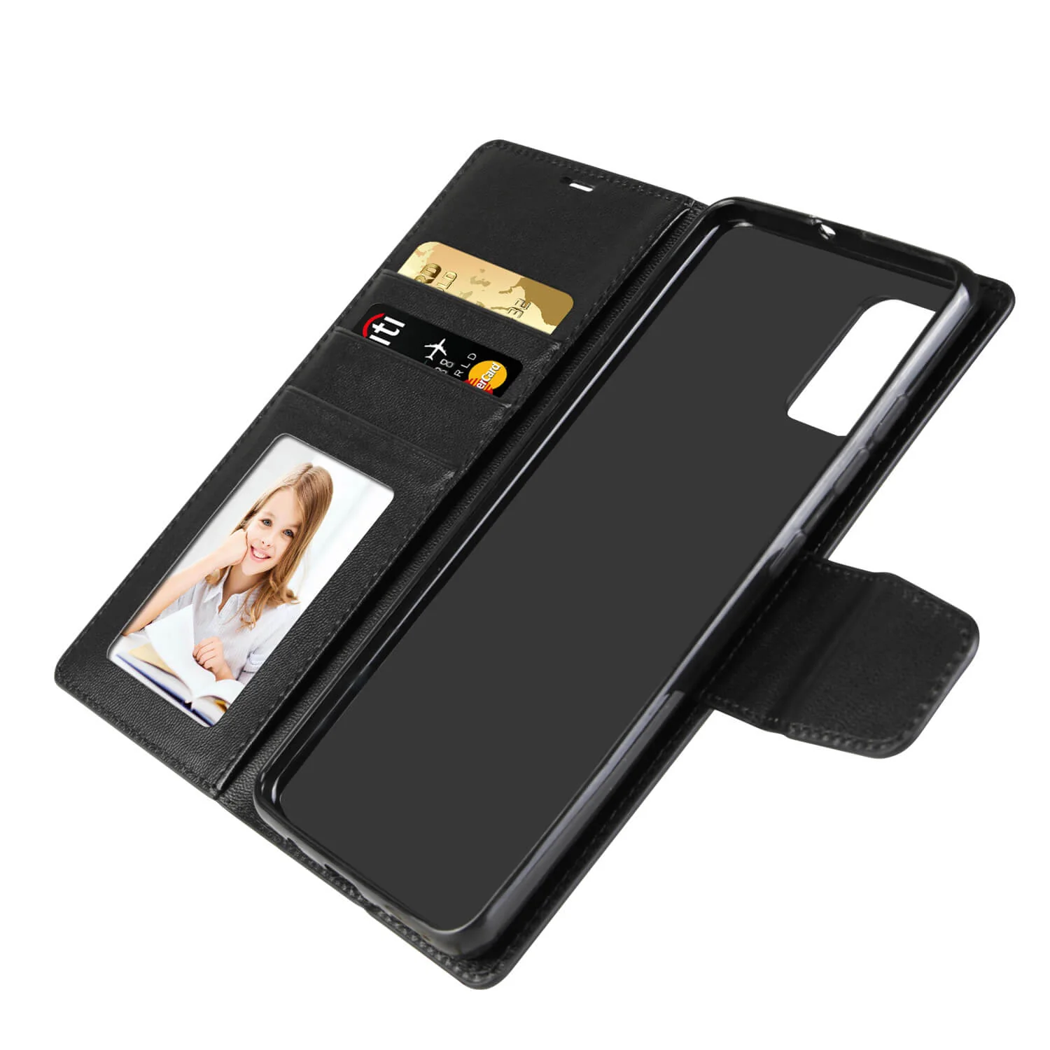Hanman Samsung Galaxy A52s / A52 Leather Case Wallet Black - Image 4