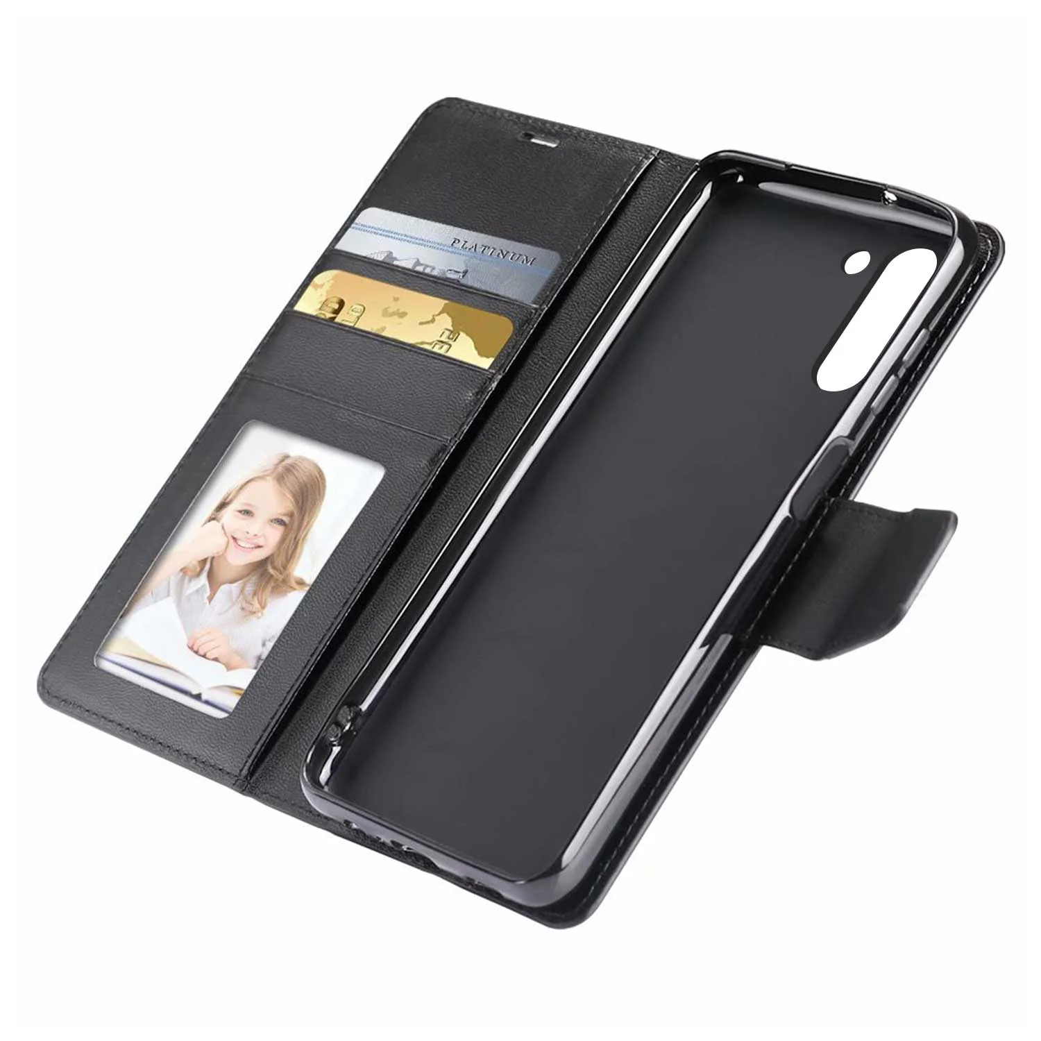 Hanman Samsung Galaxy S21 FE 5G Case Leather Black - Image 3