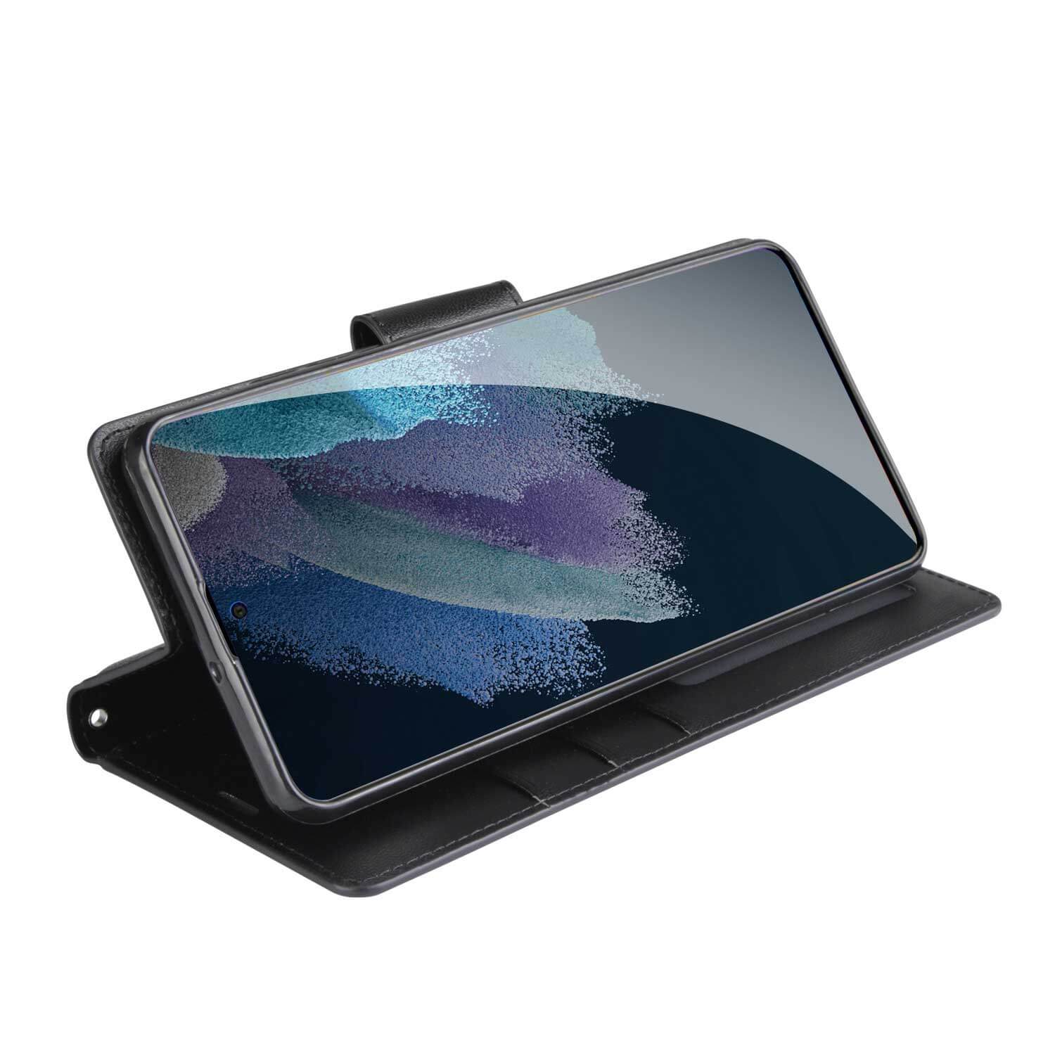 Hanman Samsung Galaxy S21 FE 5G Case Leather Black - Image 5