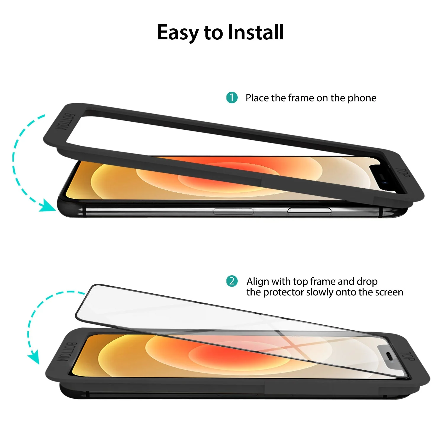 iPhone 12 / 12 Pro Full Tempered Glass Screen Protector 2 Pack - Image 9