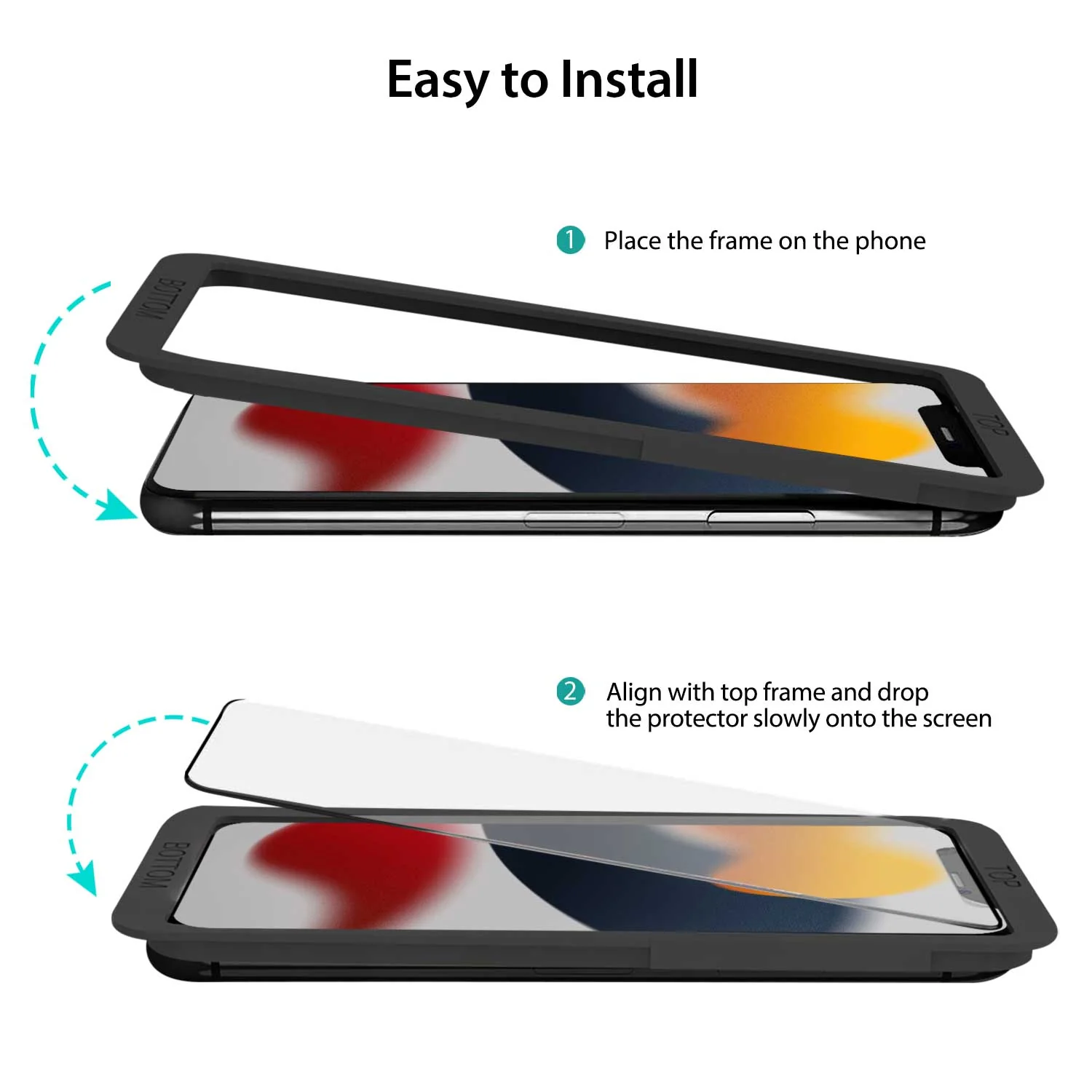 iPhone 13 Mini Full Tempered Glass Screen Protector 2 Pack - Image 8