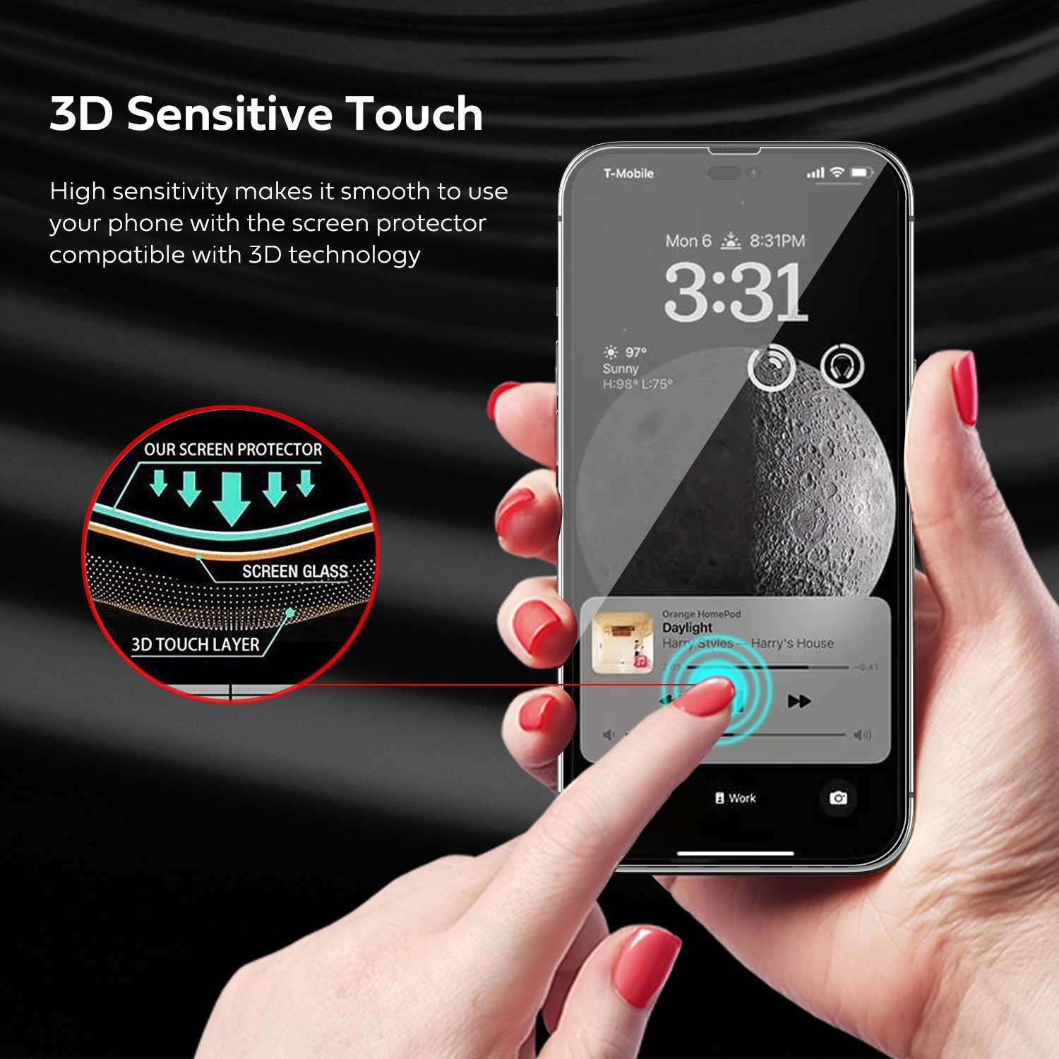 iPhone 14 Pro Max Tempered Glass Screen Protector 2 Pack w/ Installation Kit - Image 6
