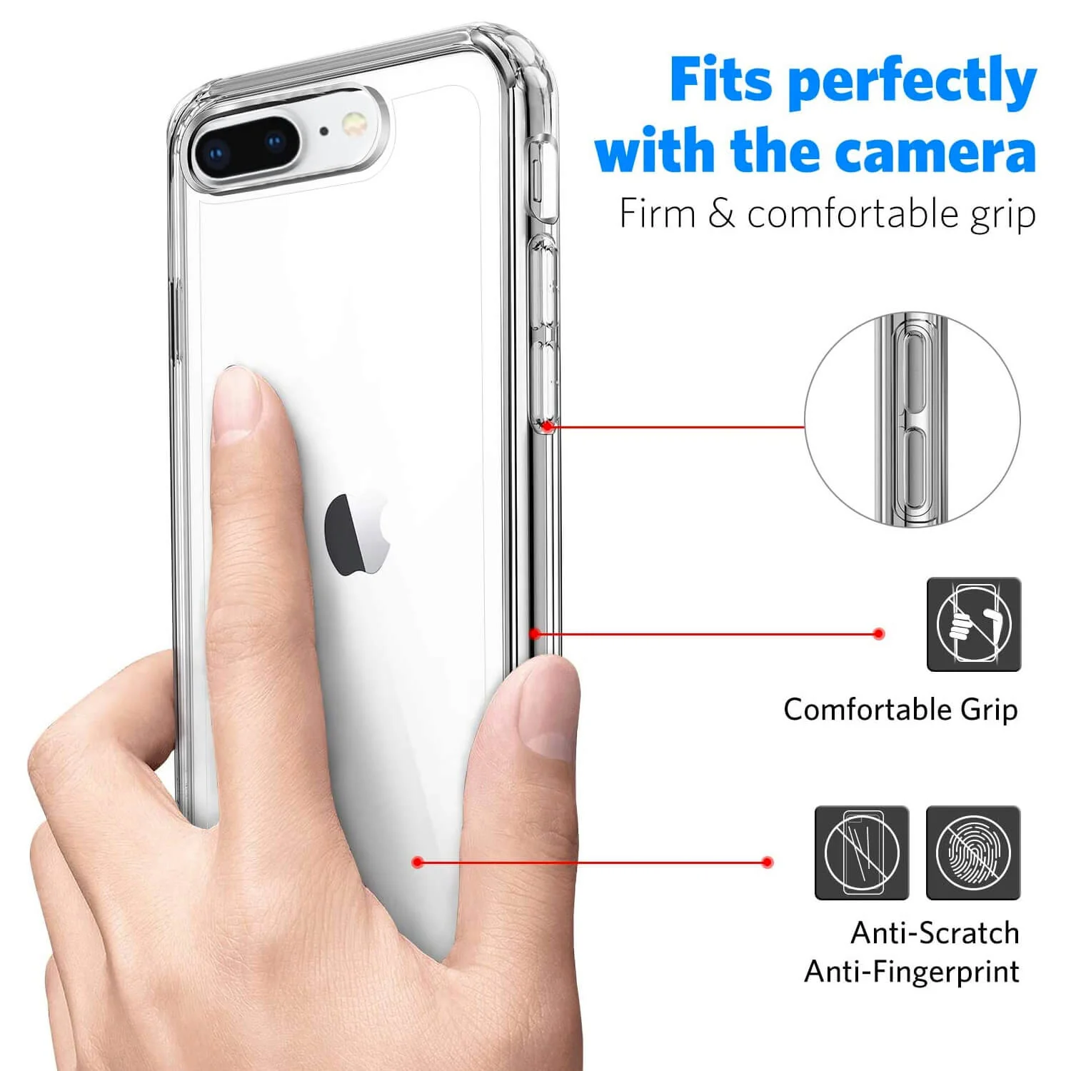 iPhone 8 Plus & 7 Plus Tough On Slim Hybrid Clear - Image 4
