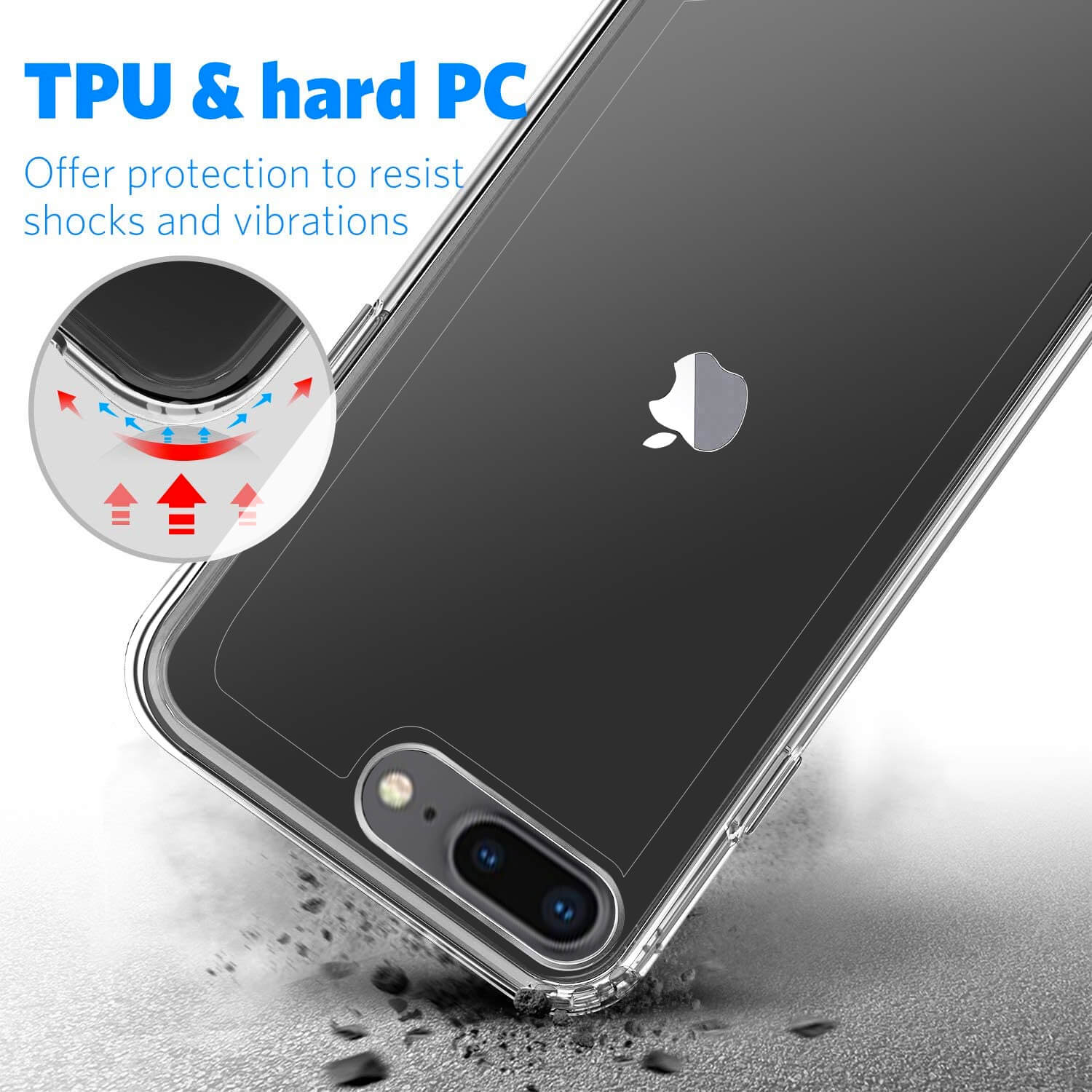 iPhone 8 Plus & 7 Plus Tough On Slim Hybrid Clear - Image 6