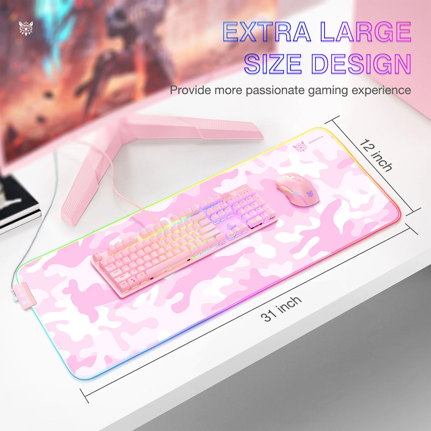 Onikuma RGB Gaming Mouse Pad - Image 4