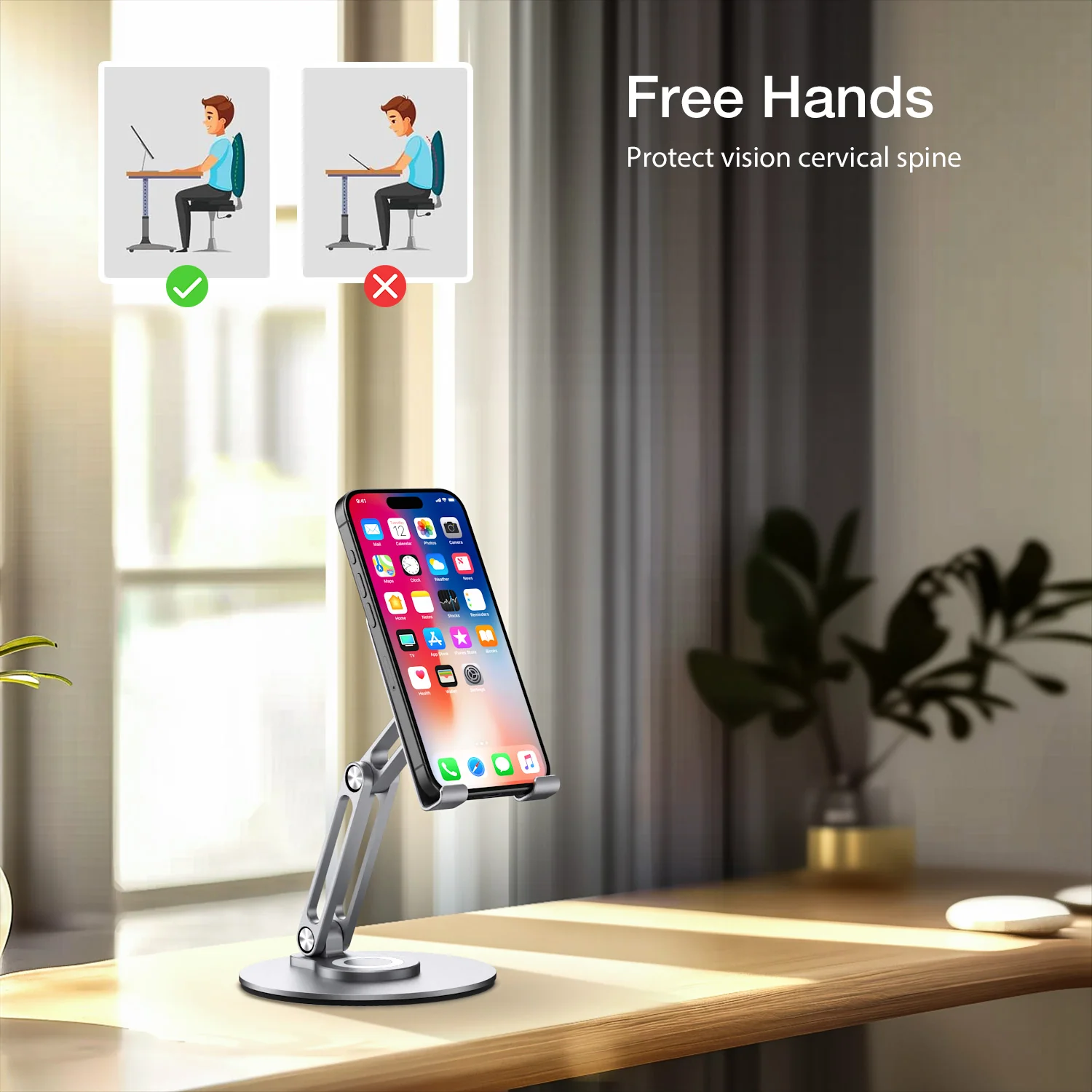Phone Stand 360 Rotating Foldable Phone Holder - Image 3