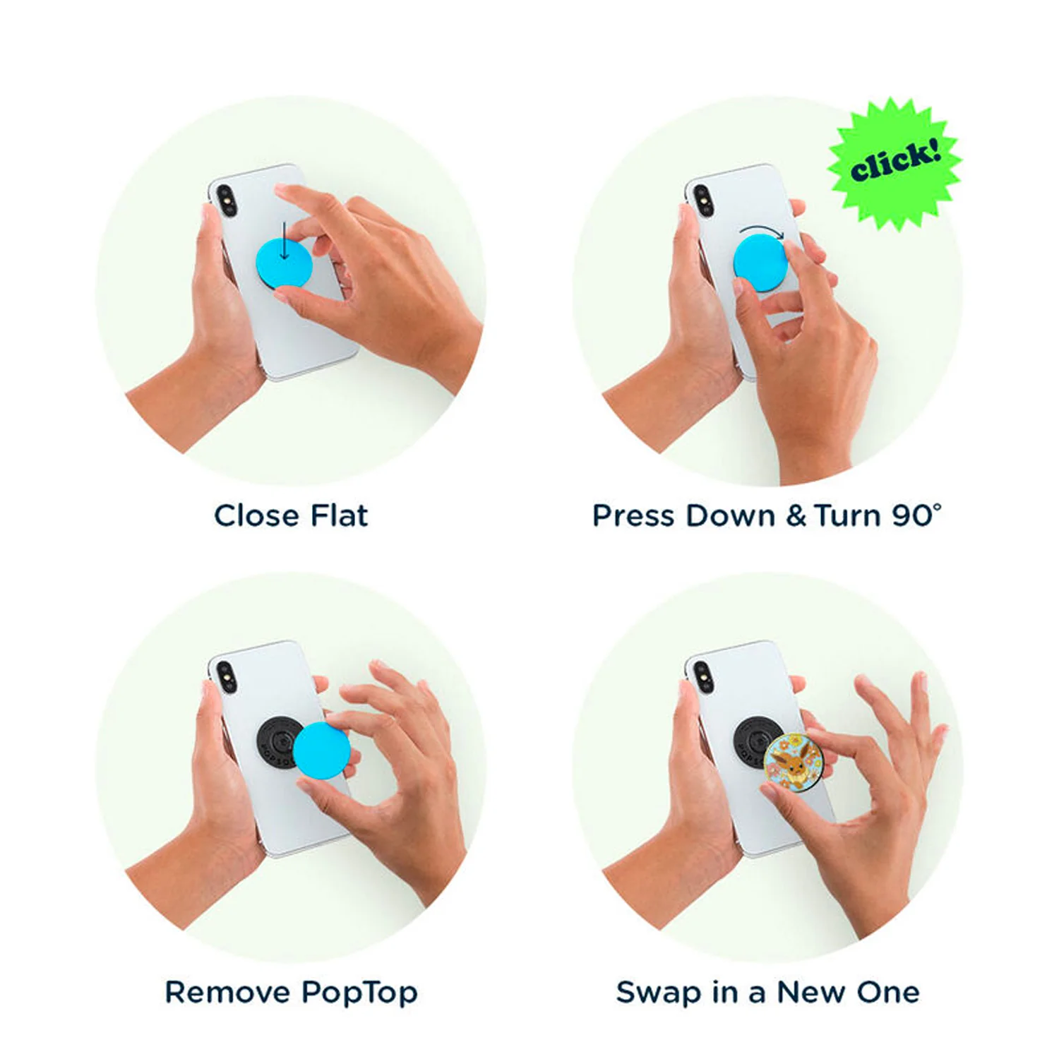 PopSockets PopGrip Universal Pokemon Enamel Floral Eevee - Image 11