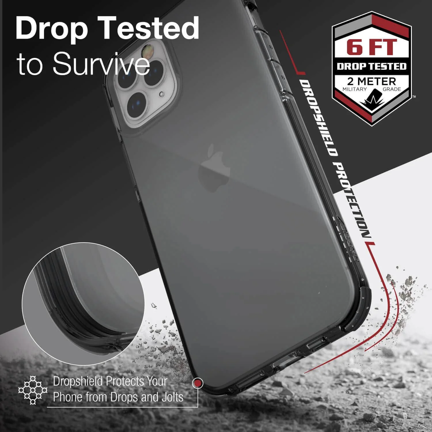 Raptic iPhone 12 / 12 Pro Case Clear Black - Image 2