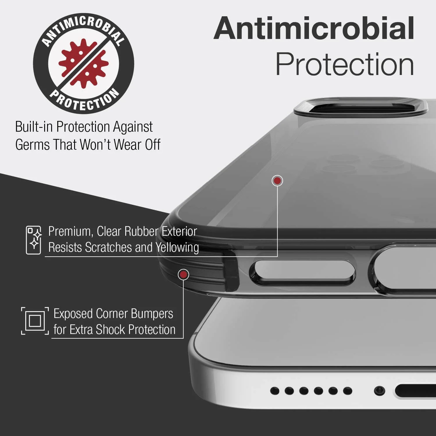 Raptic iPhone 12 / 12 Pro Case Clear Black - Image 3