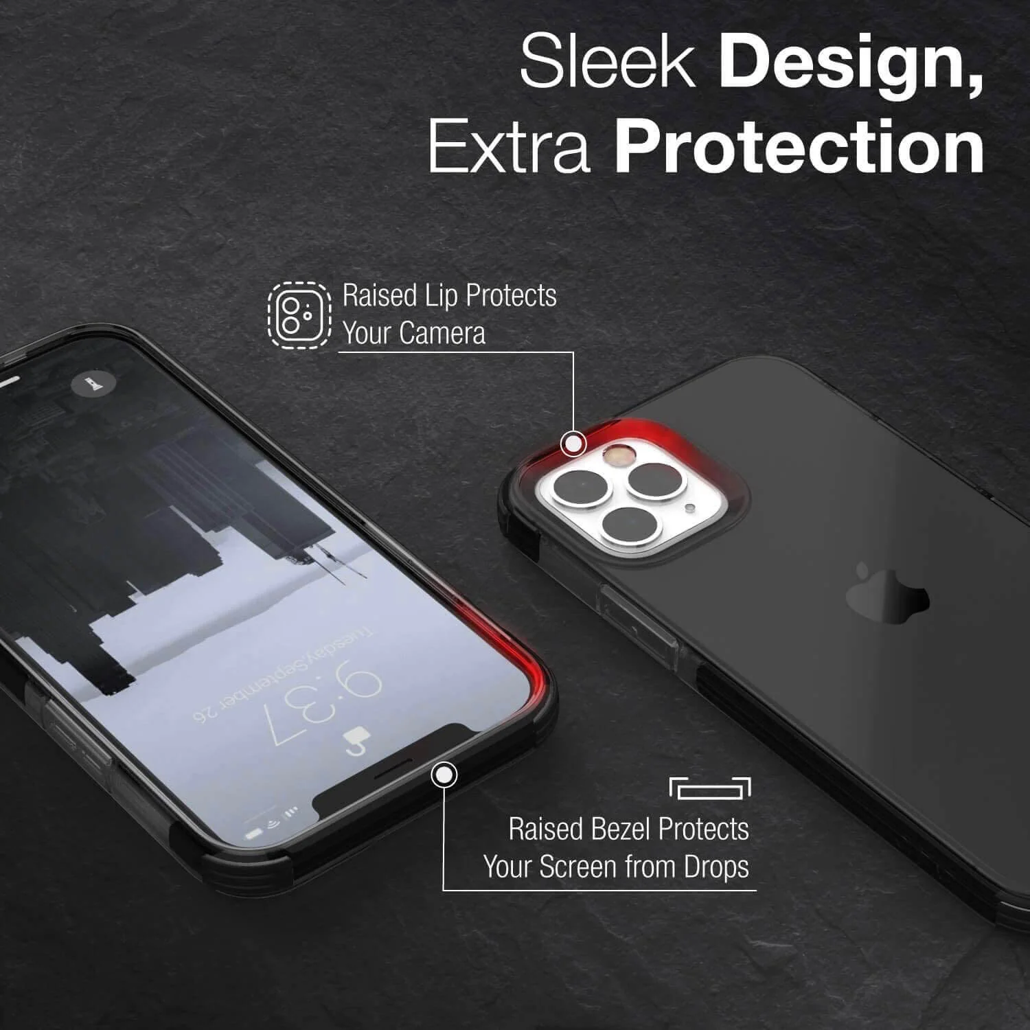 Raptic iPhone 12 / 12 Pro Case Clear Black - Image 4