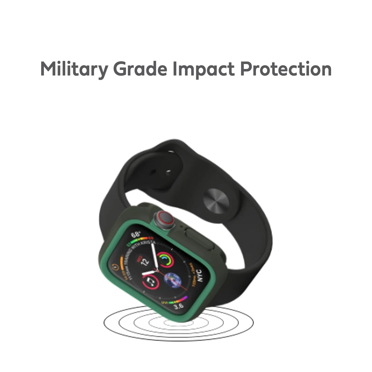 RhinoShield Apple Watch Series 1/2/3 CrashGuard NX Bumper Case 38mm Camo Green - Image 5