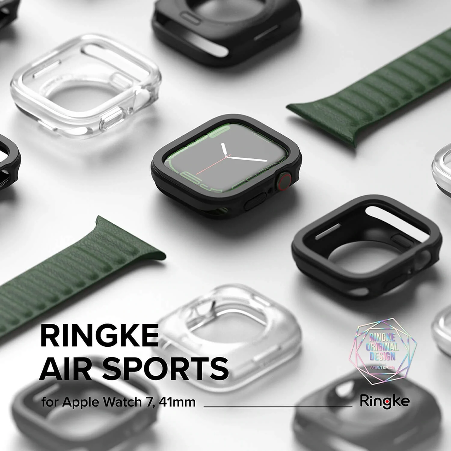 Ringke Apple Watch 9 / 8 / 7 41mm Case Air Sports Black - Image 2