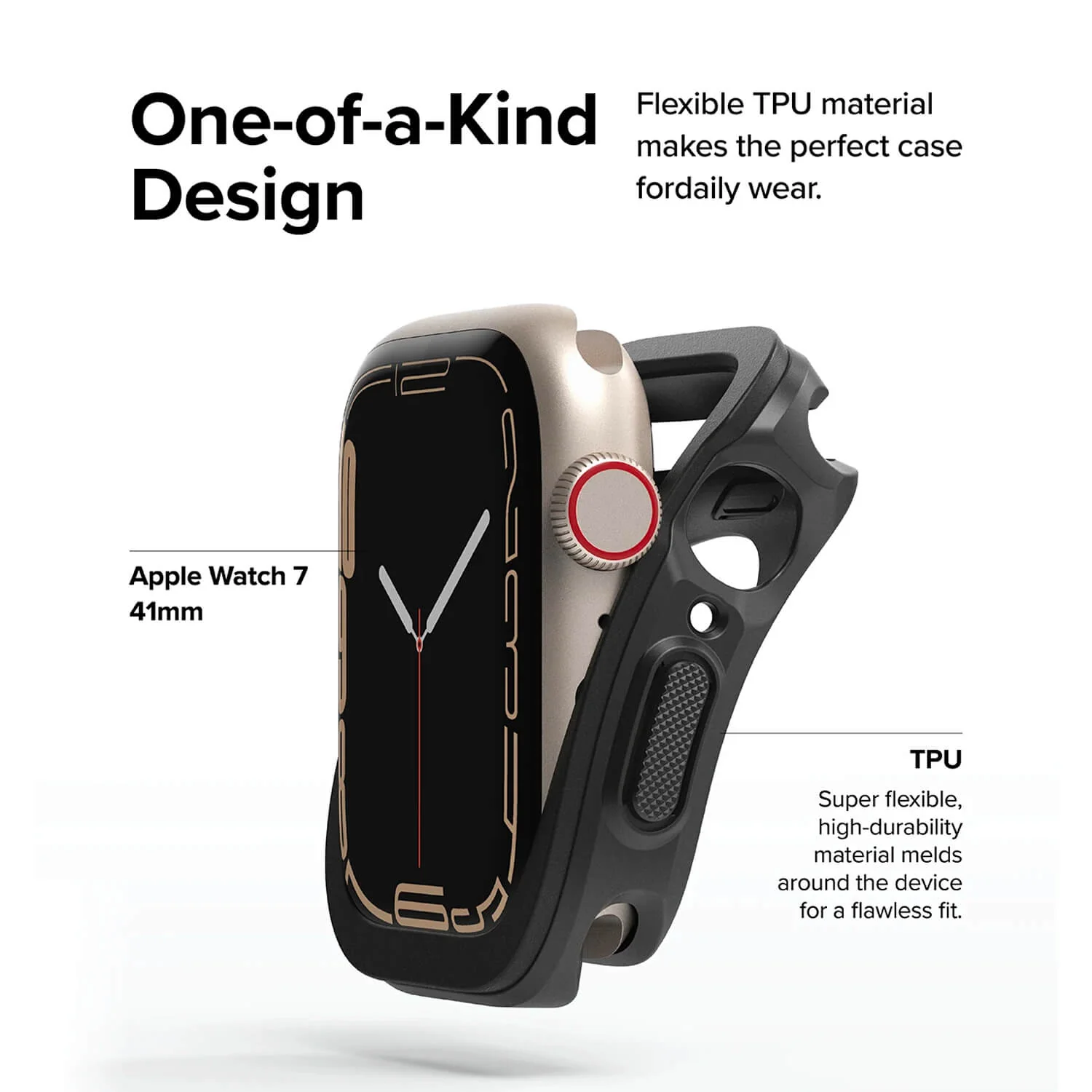 Ringke Apple Watch 9 / 8 / 7 41mm Case Air Sports Black - Image 4