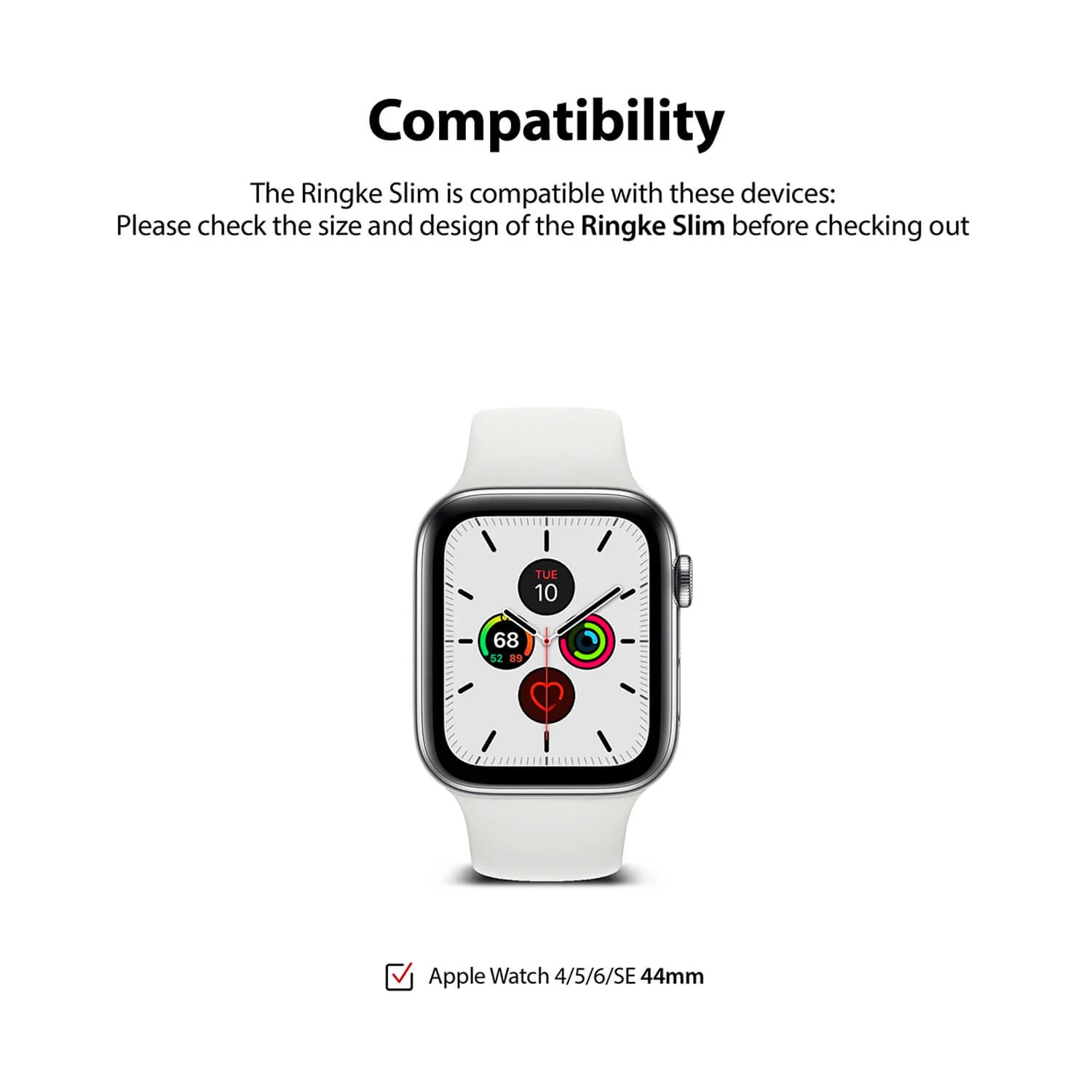 Ringke Apple Watch Series 6 / SE / 5 / 4 44mm Case Slim Clear & Dark Grey - Image 3