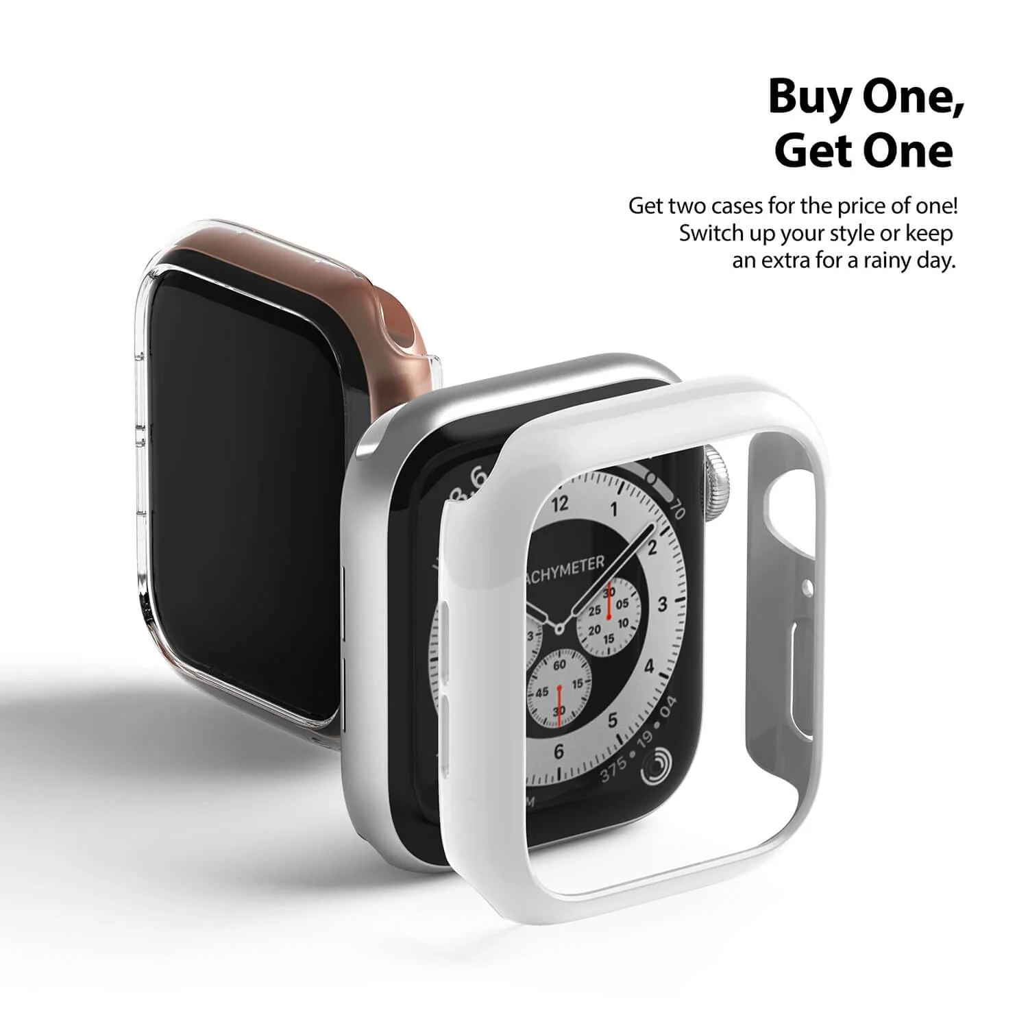 Ringke Apple Watch Series 6 / SE / 5 / 4 44mm Case Slim Clear & Peach Pink - Image 7