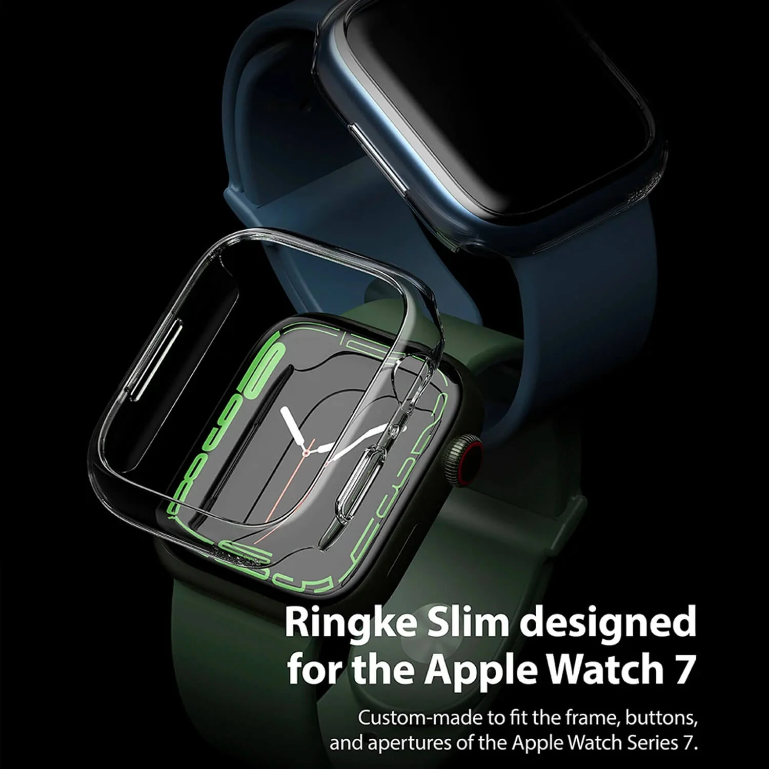 Ringke Apple Watch Series 9 / 8 / 7 45mm Case Clear Metallic Blue 2 Pack - Image 4